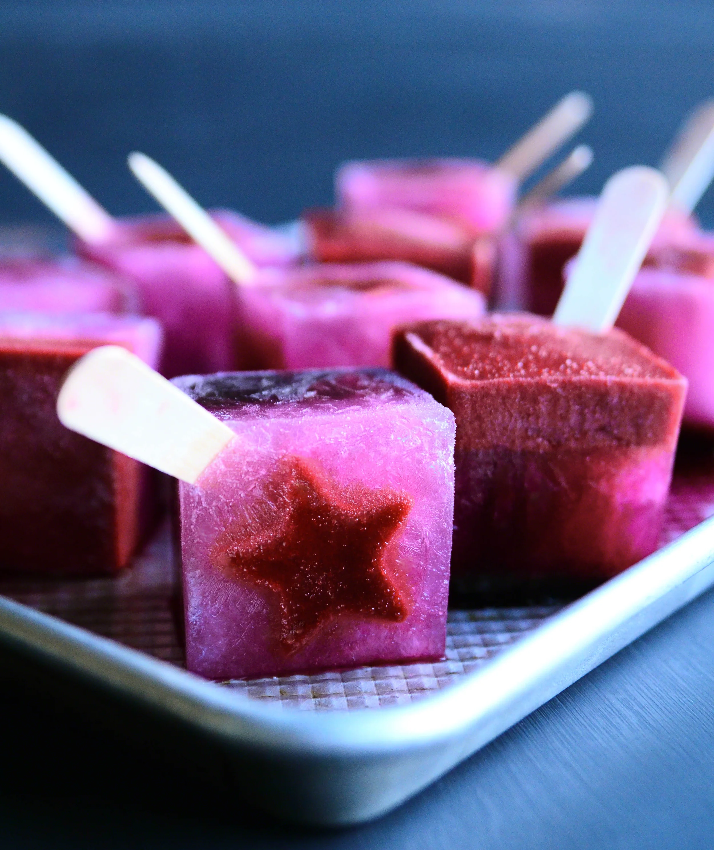 Blueberry Lemonade + Raspberry Sorbet Stars and Stripes Jumbo Square Pops | Seed Plant Water Grow