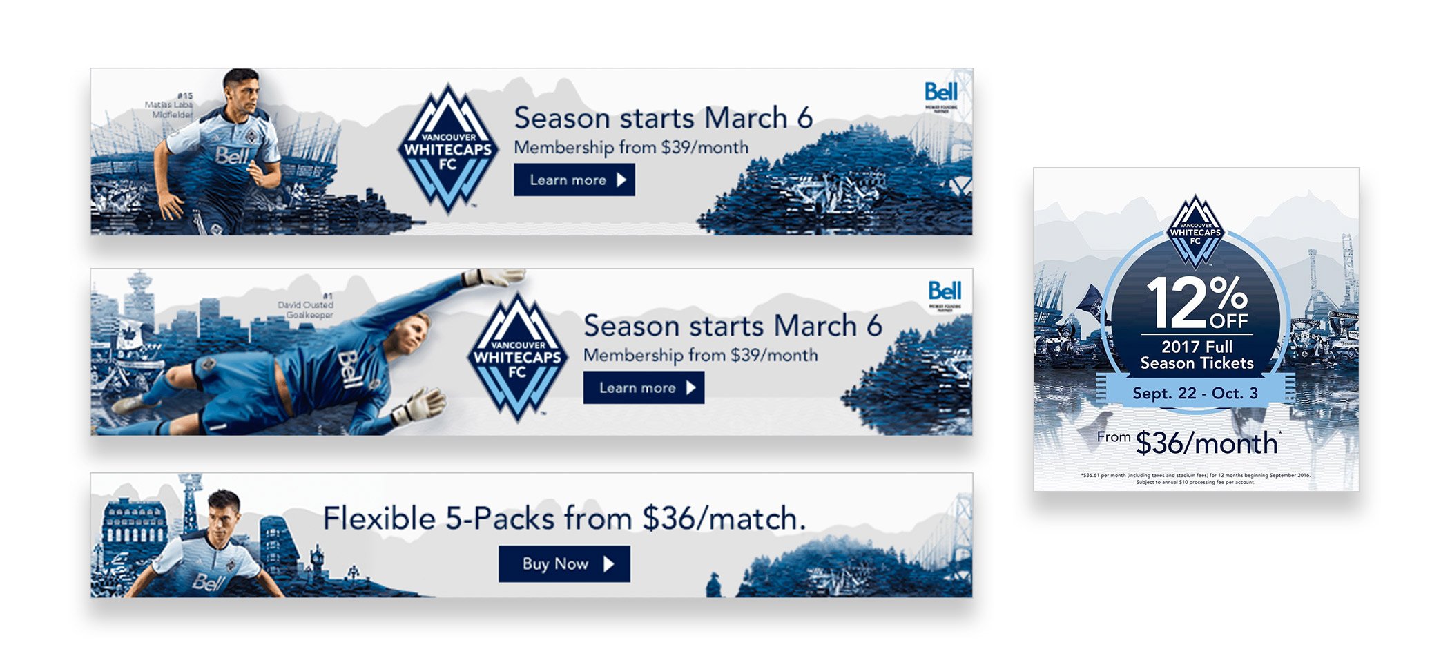 Digital ads for various campaign promotions.