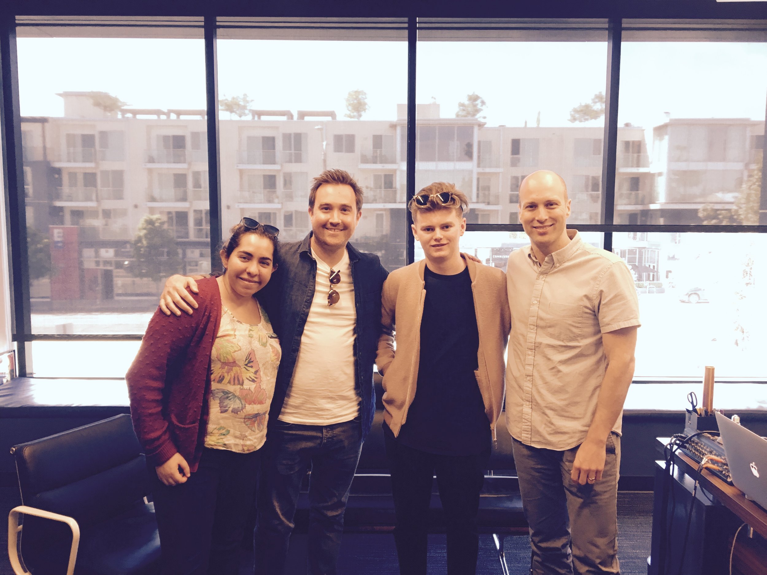 L-R: Gabz Landman (APG), Simon King (Covert Talent), Alex Stacey, Mike Caren (APG)