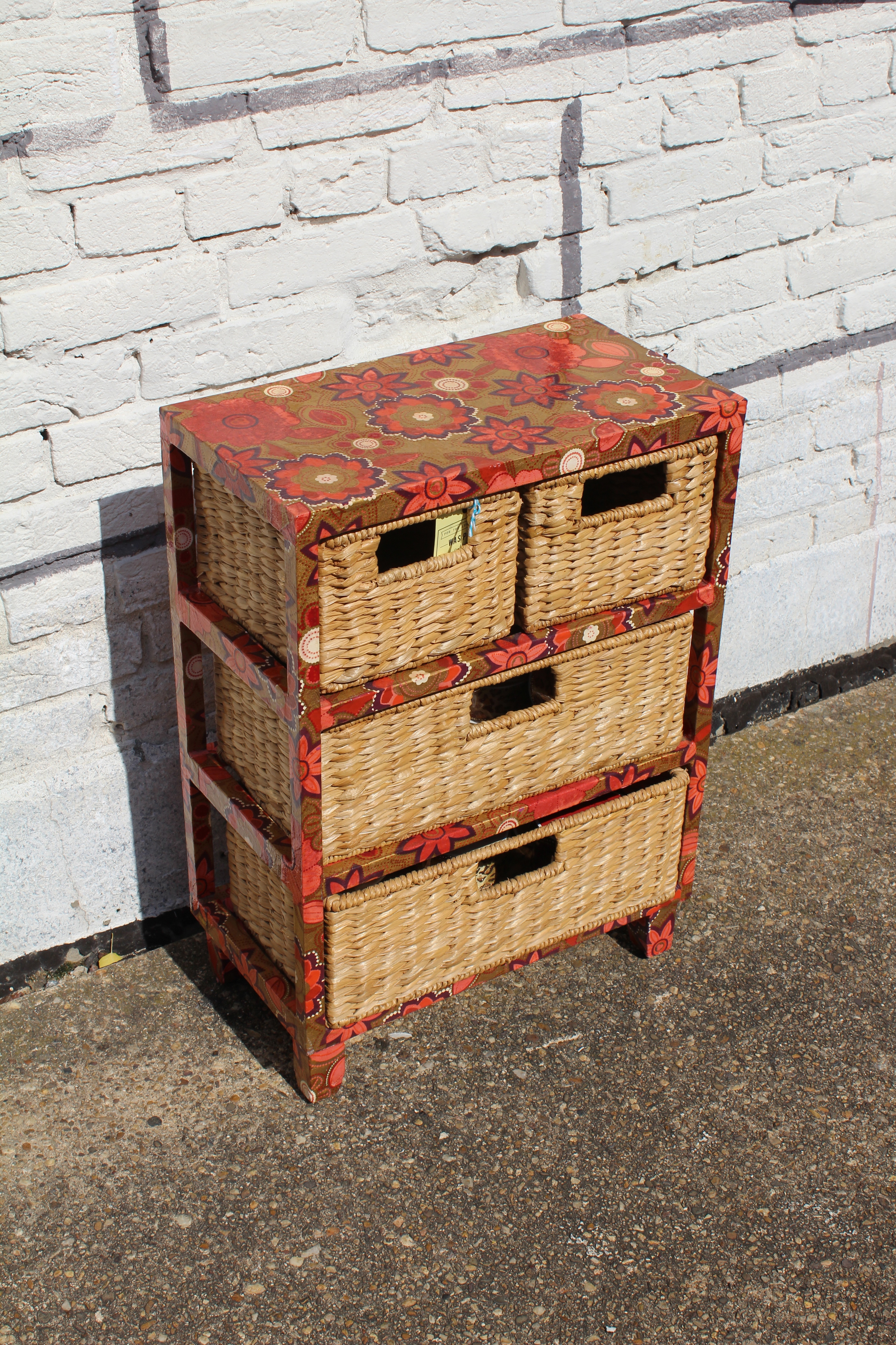 Floral Side table with Storage