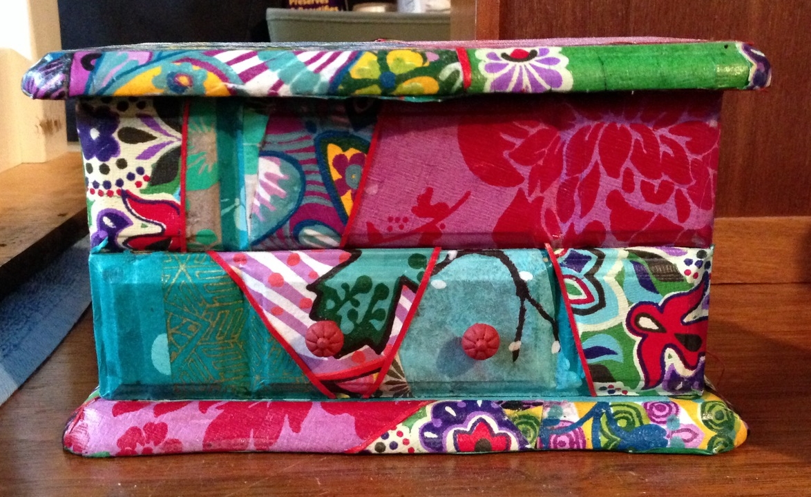 Small collaged jewelry box