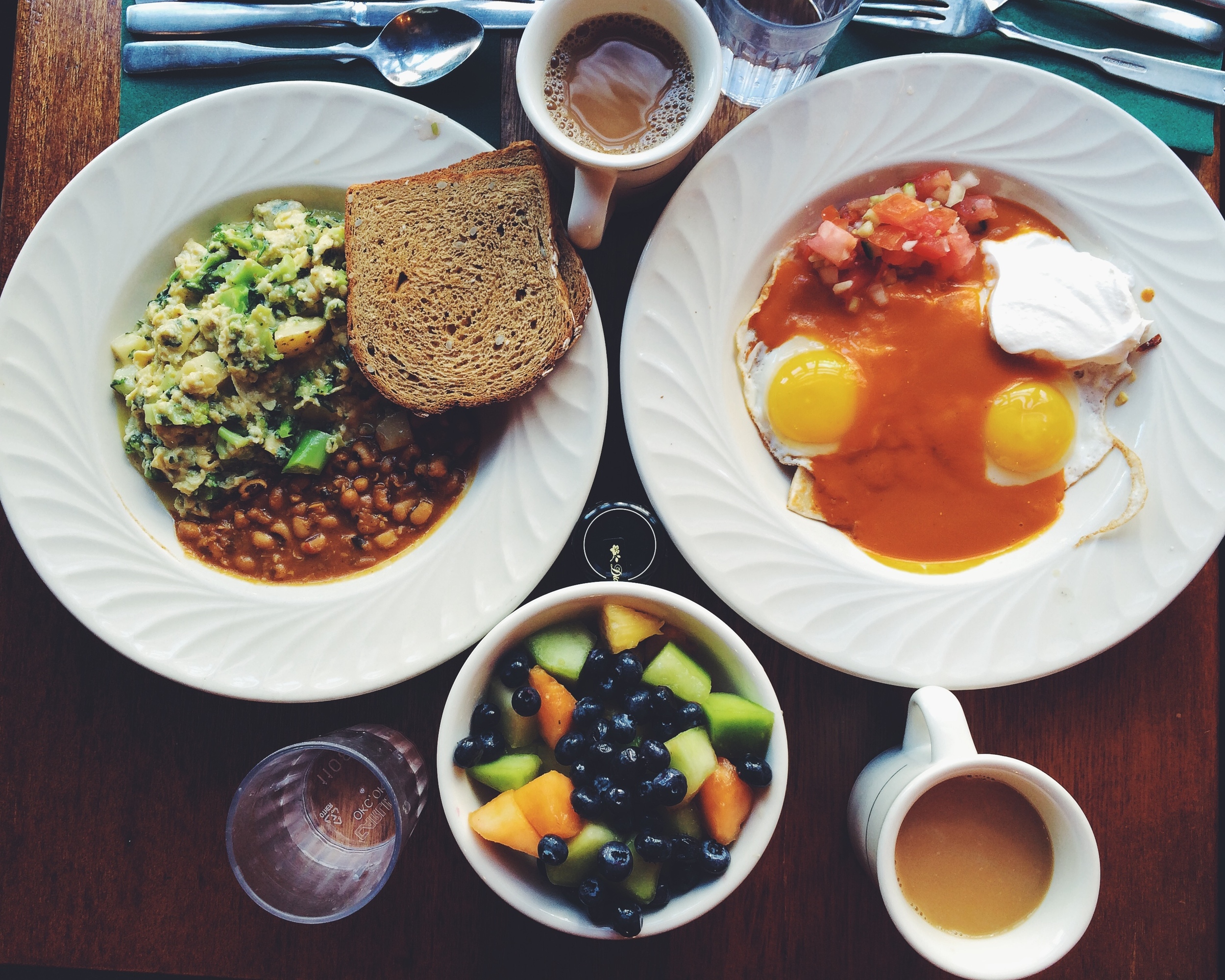  Thai Scramble with black eyed peas and huevos rancheros at Black Eyed Susan's