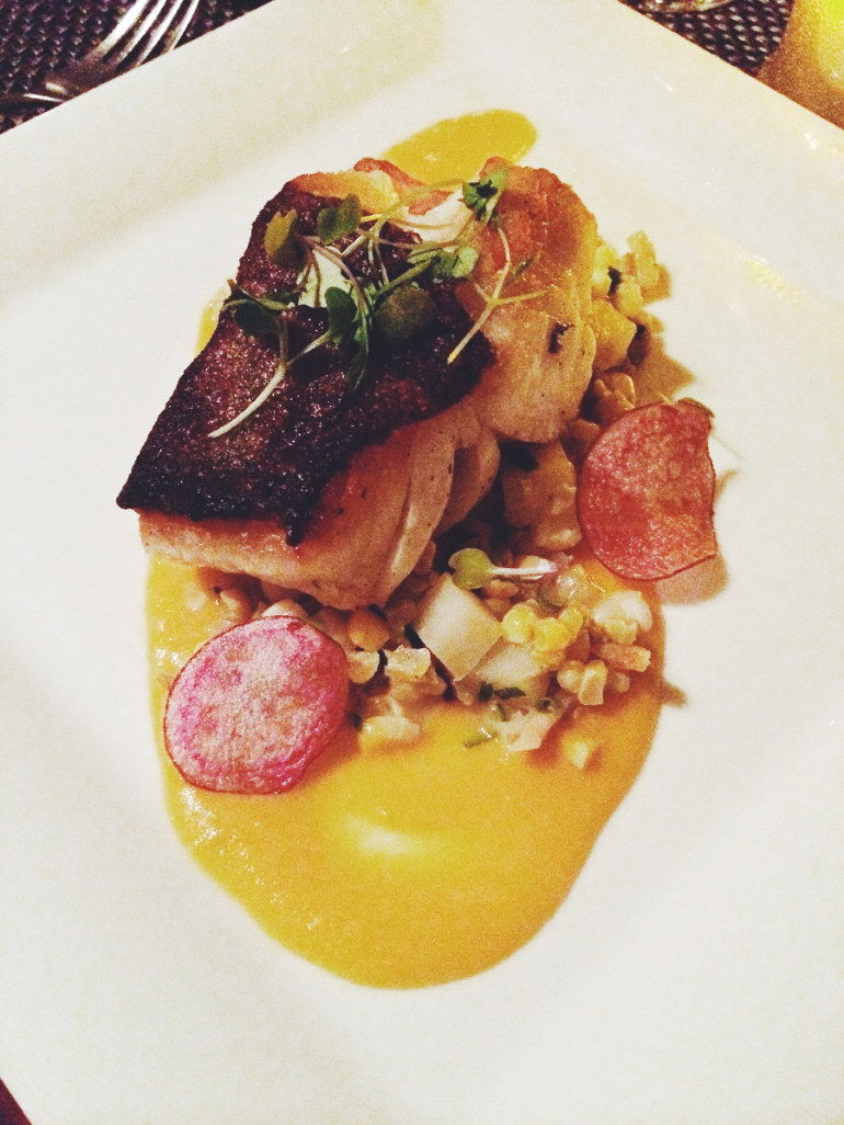  Chatham cod, local corn, quahogs, and pickled pepper perfection at Oran Mor Bistro