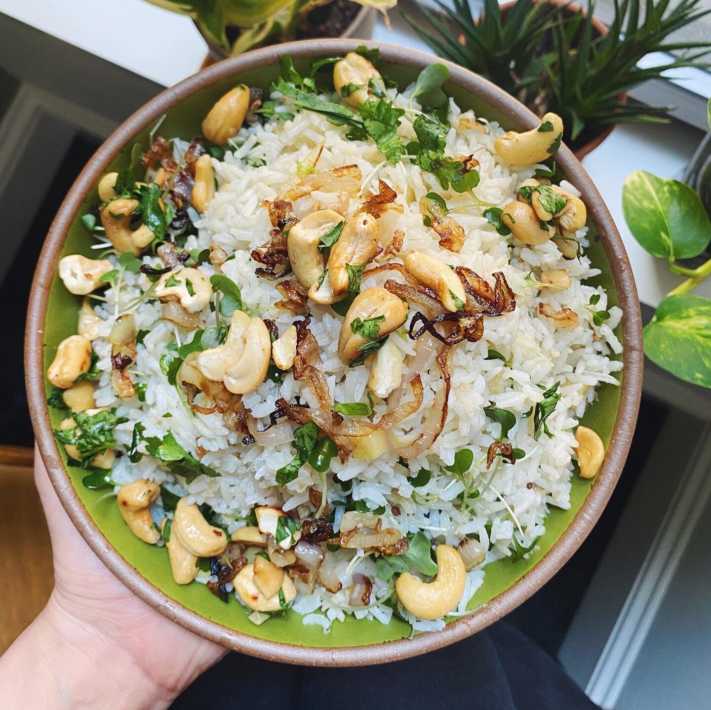 Some recent yummy yums also a tribute to @coluhenry colu cooks easy fancy food cookbook 
1. Coconut rice with pea shoots and citrusy cashews from Colu Cooks Easy Fancy Food
2. Pan roasted chicken thighs with asparagus and charred scallion-sesame sals