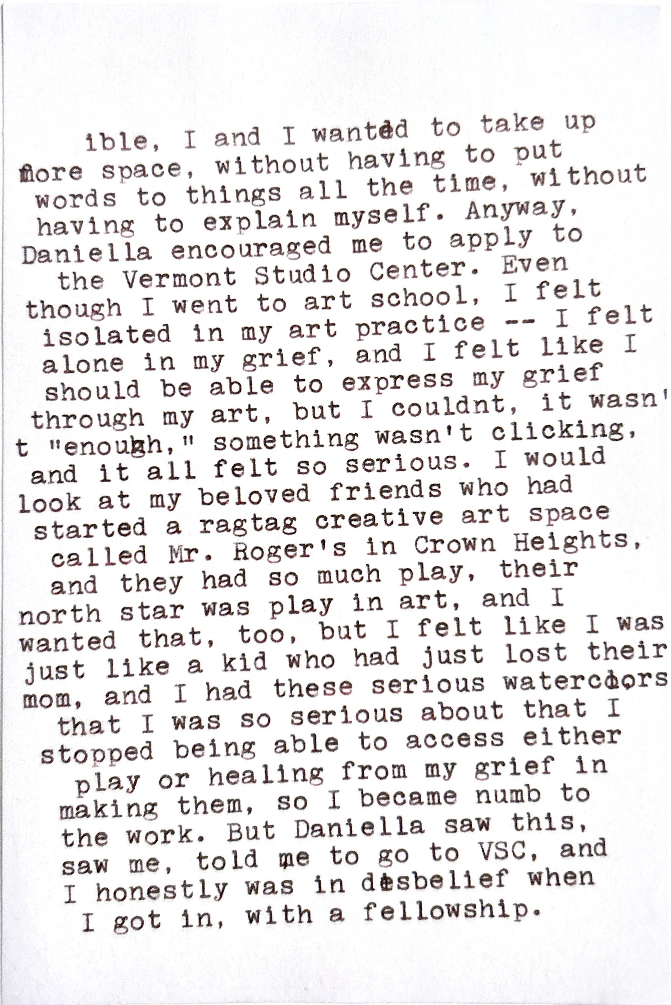 Black and White Scanned page of text written on a typewriter