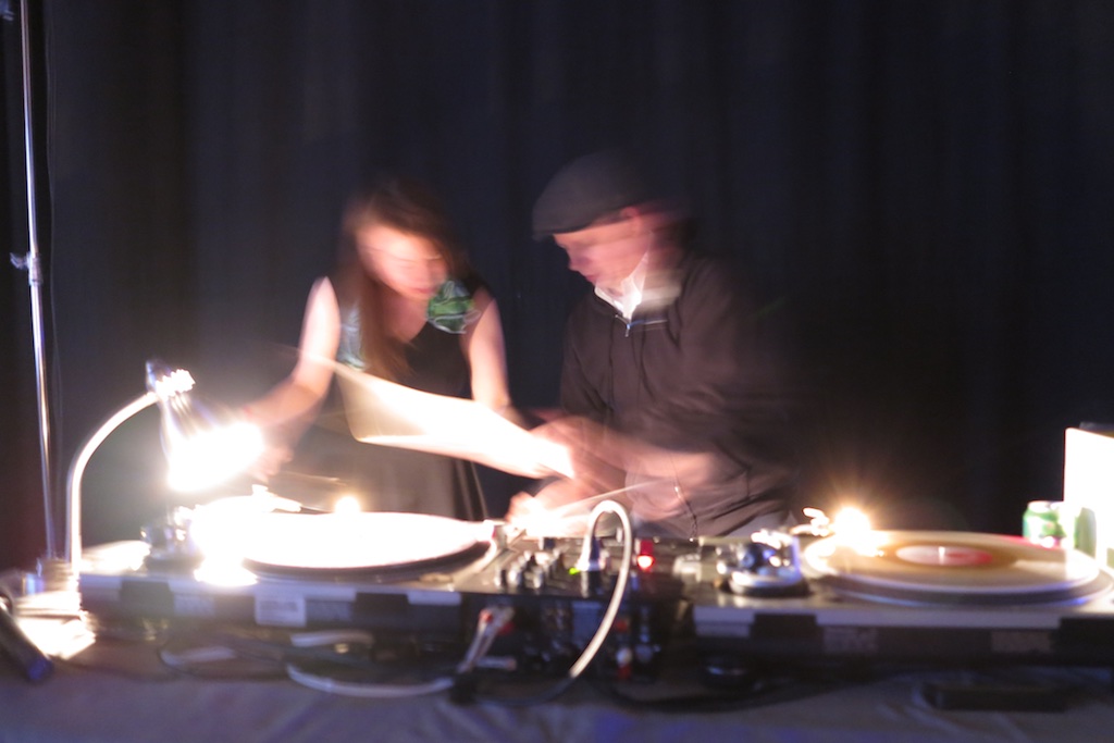 DJ Underhill spins lounge classics for the party.