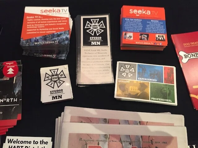 IATSE 490 Brochures, stickers and postcards were handed out to attendees.