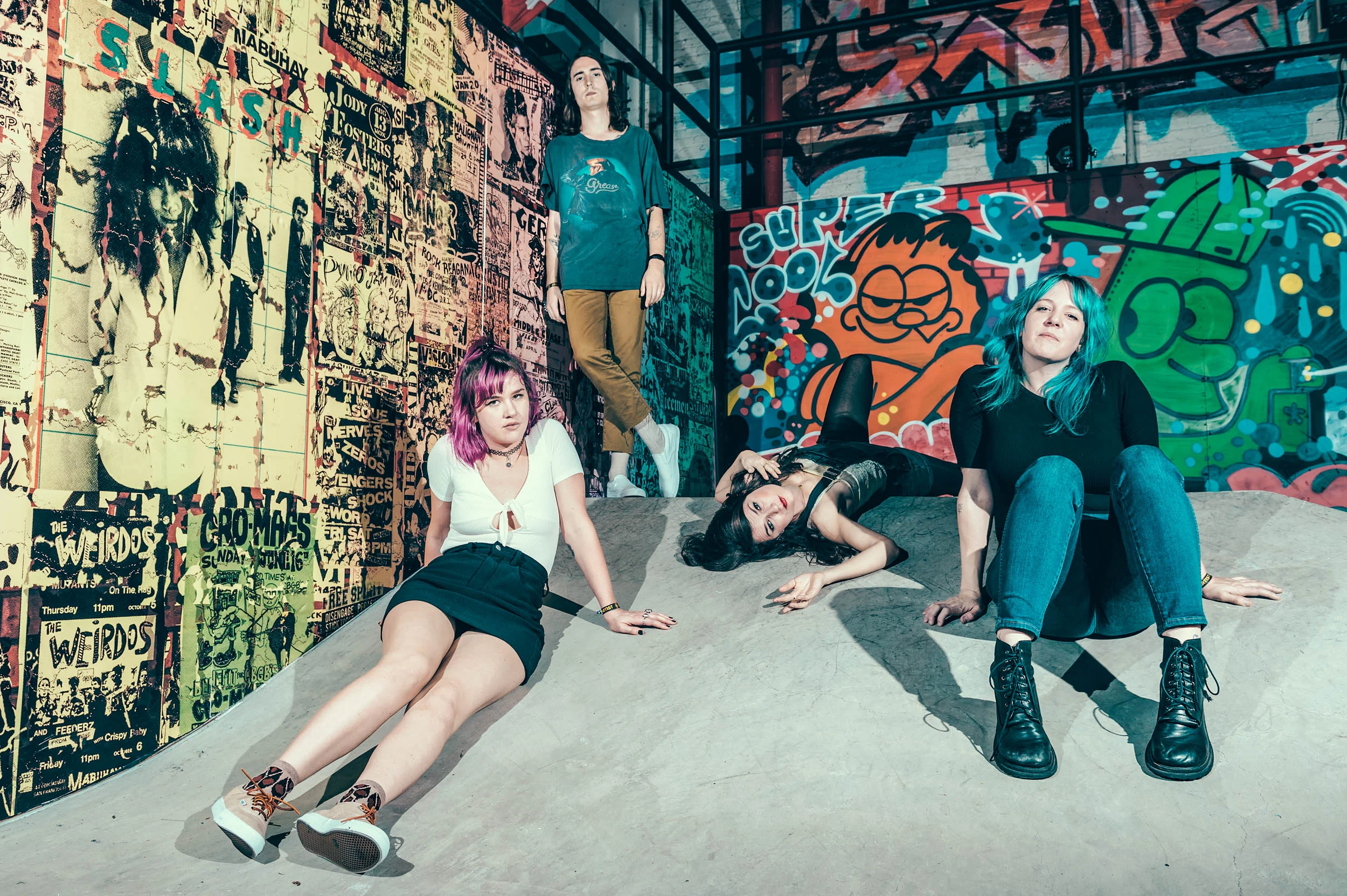 Bleached's Nick Pillot, Jennifer Clavin, Micayla Grace, and Jessica Clavin