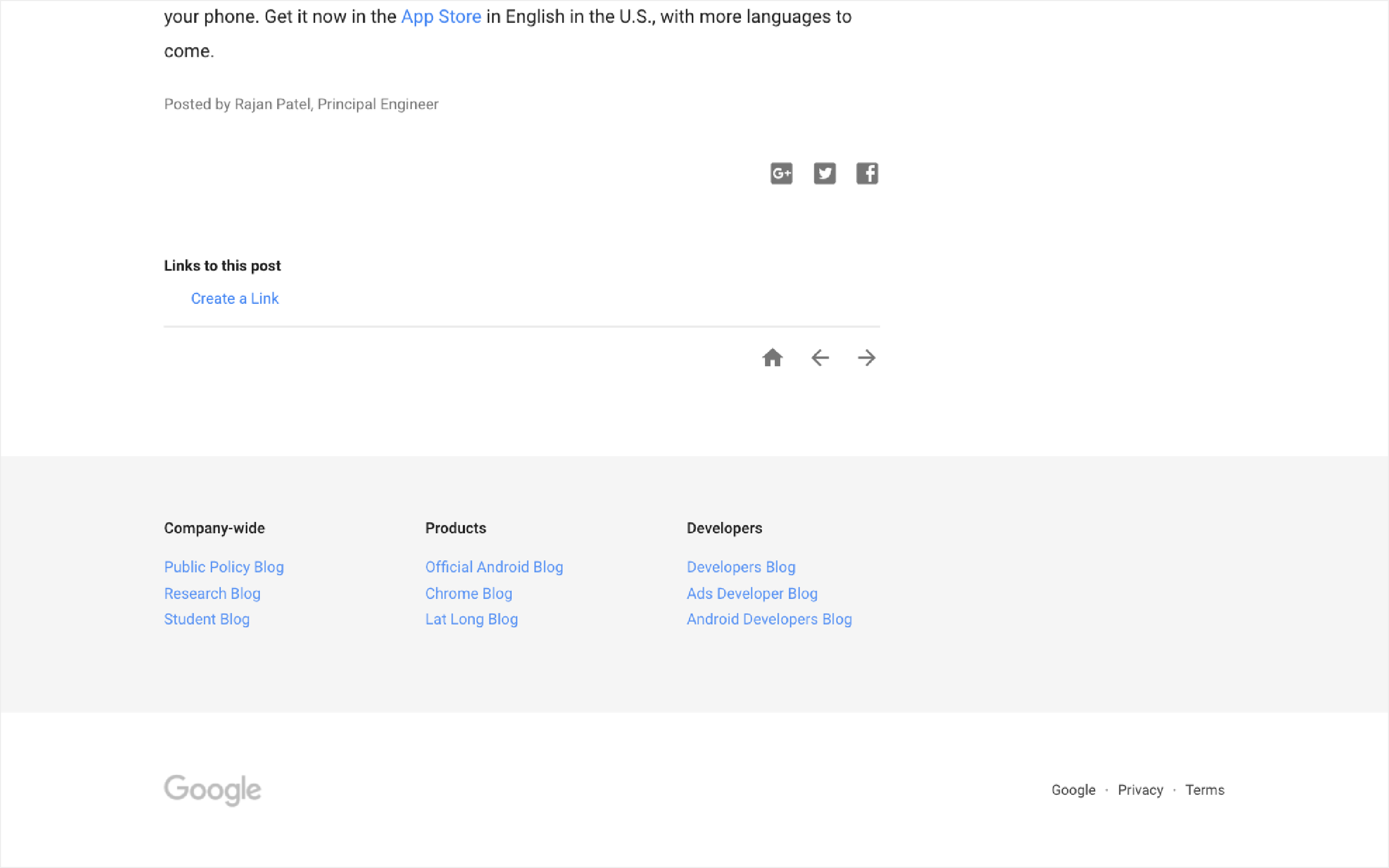 Social sharing and navigation introduced into the blog