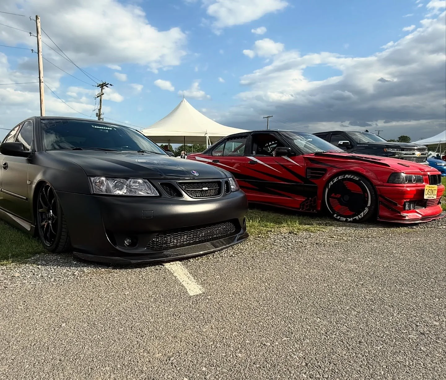 The boys always looking fresh! Another Carlisle import &amp; performance in the books

#bmw #e36 #saab #saab97 #carshows #carlisleipn #carlisleevents