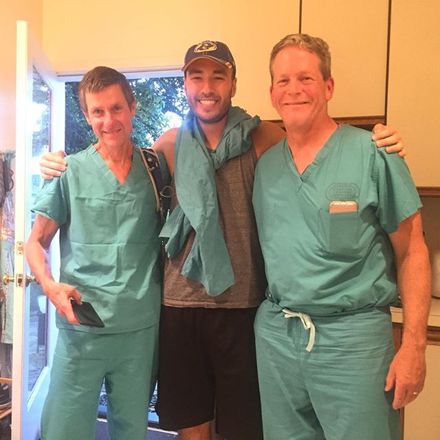 Wrapping up a doubleheader night of recording one of our residency podcasts, Greyscale, with two of our faculty. Check it out on iTunes! (Search term: Greyscale) (Ben doesn't own scrub tops so he used pants to fit in) #Greyscale #FamilyMedicine #Podc