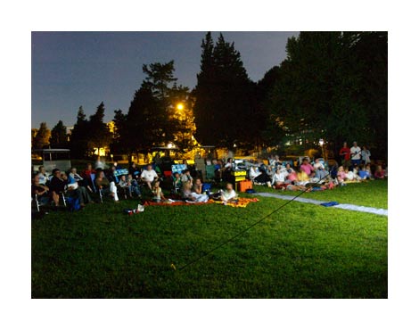 Enjoy an outdoor movie with your friends.