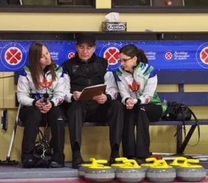 Rachel, Earle and Lisa at the 2013 Ontario Scotties