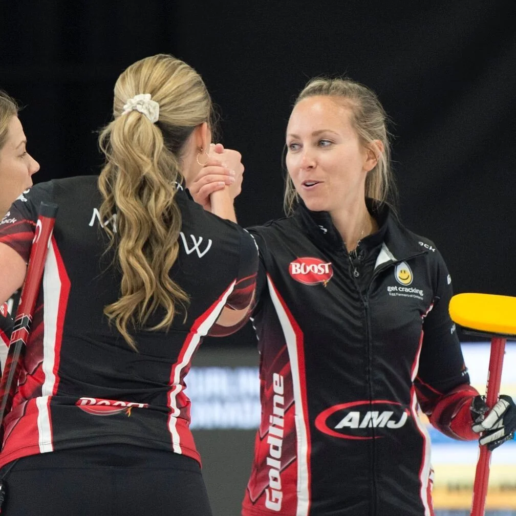 We are PUMPED to compete in our third @grandslamofcurling final this season! 

Best 2 out of 3 @teamkerrieinarson? 🤝