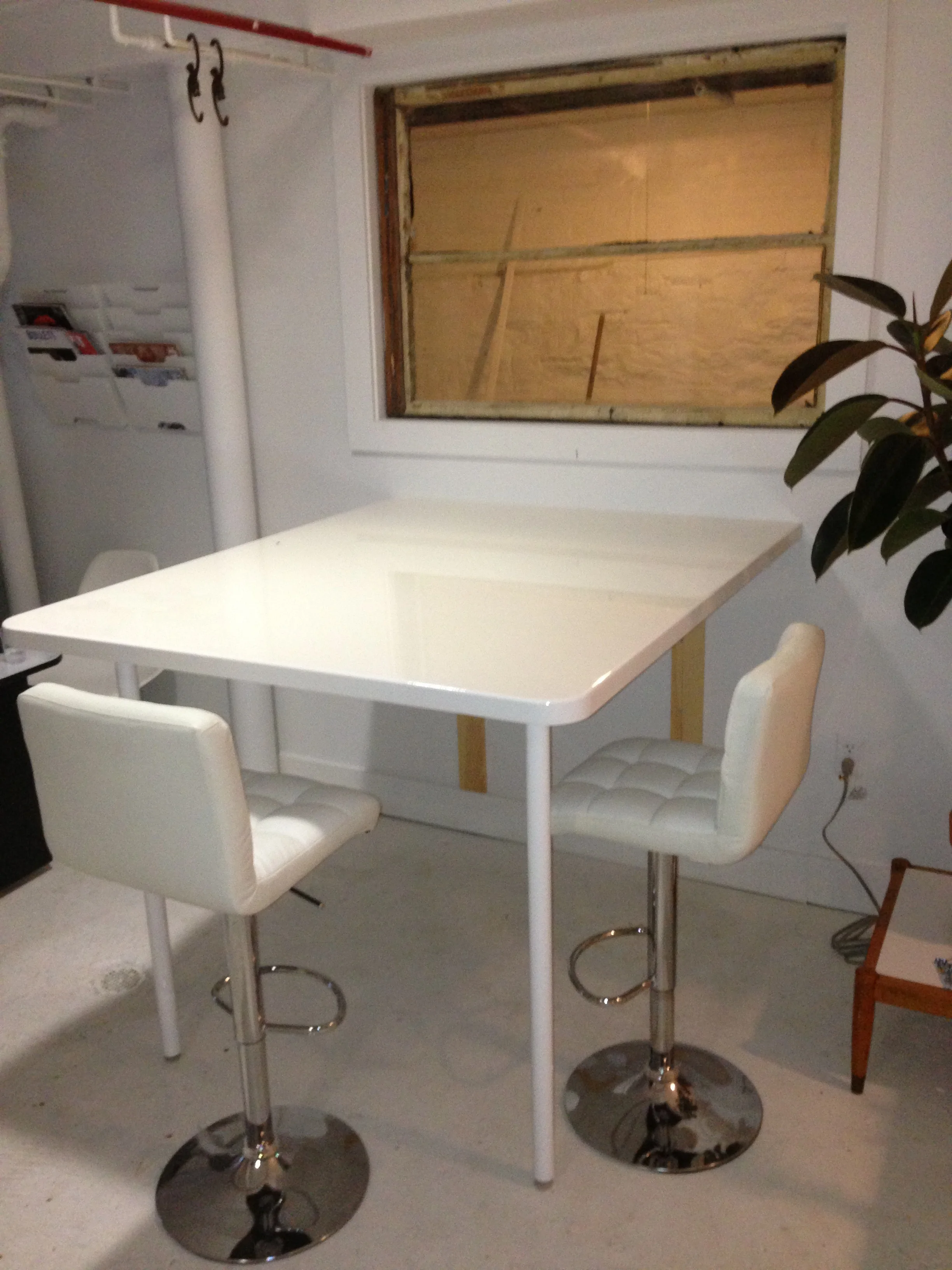 White Resin Office Tabletop, Captured Tracks, for Boles Studio