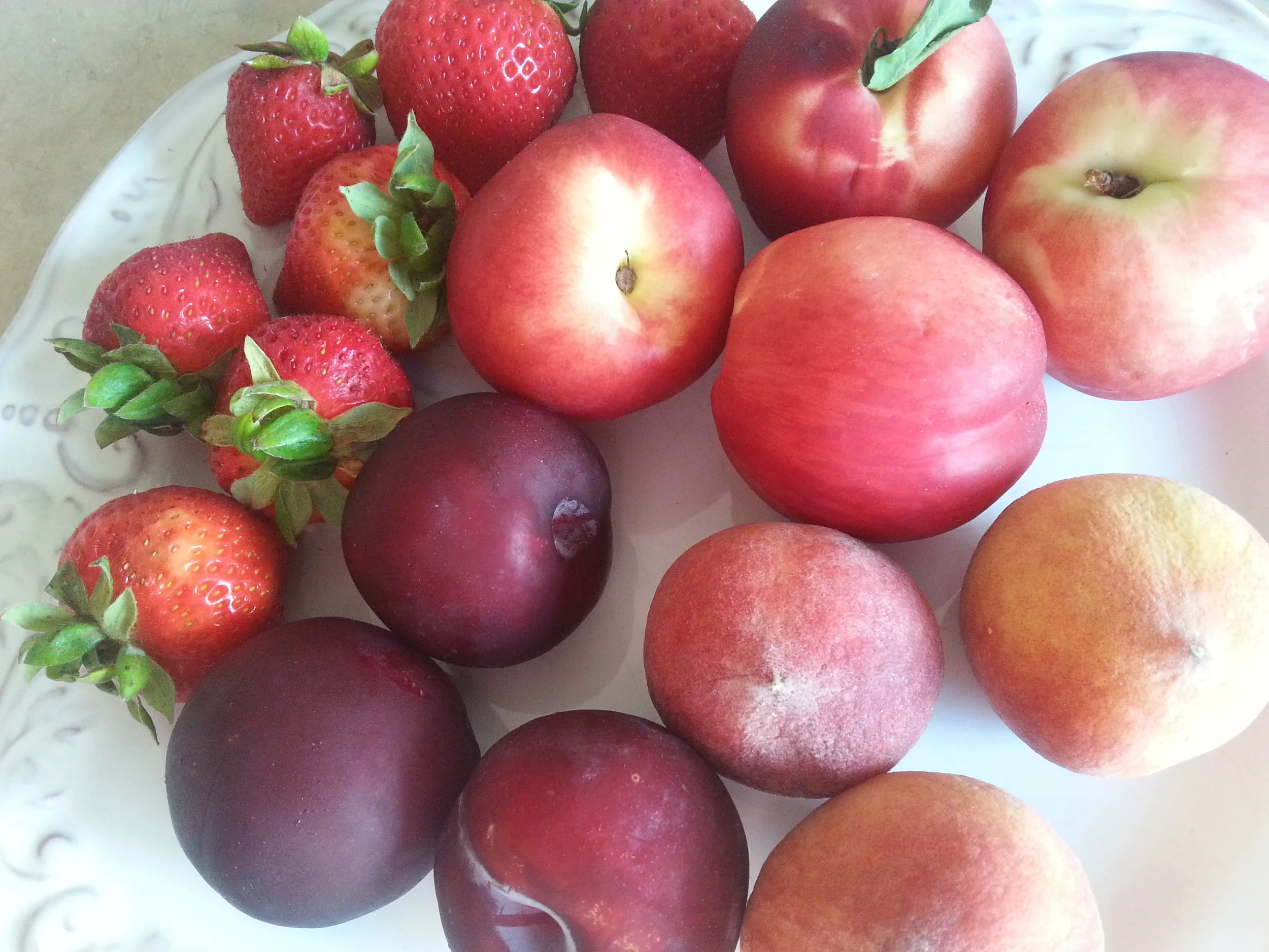 fruits we used ~ white nectarines, peaches, plums & strawberries