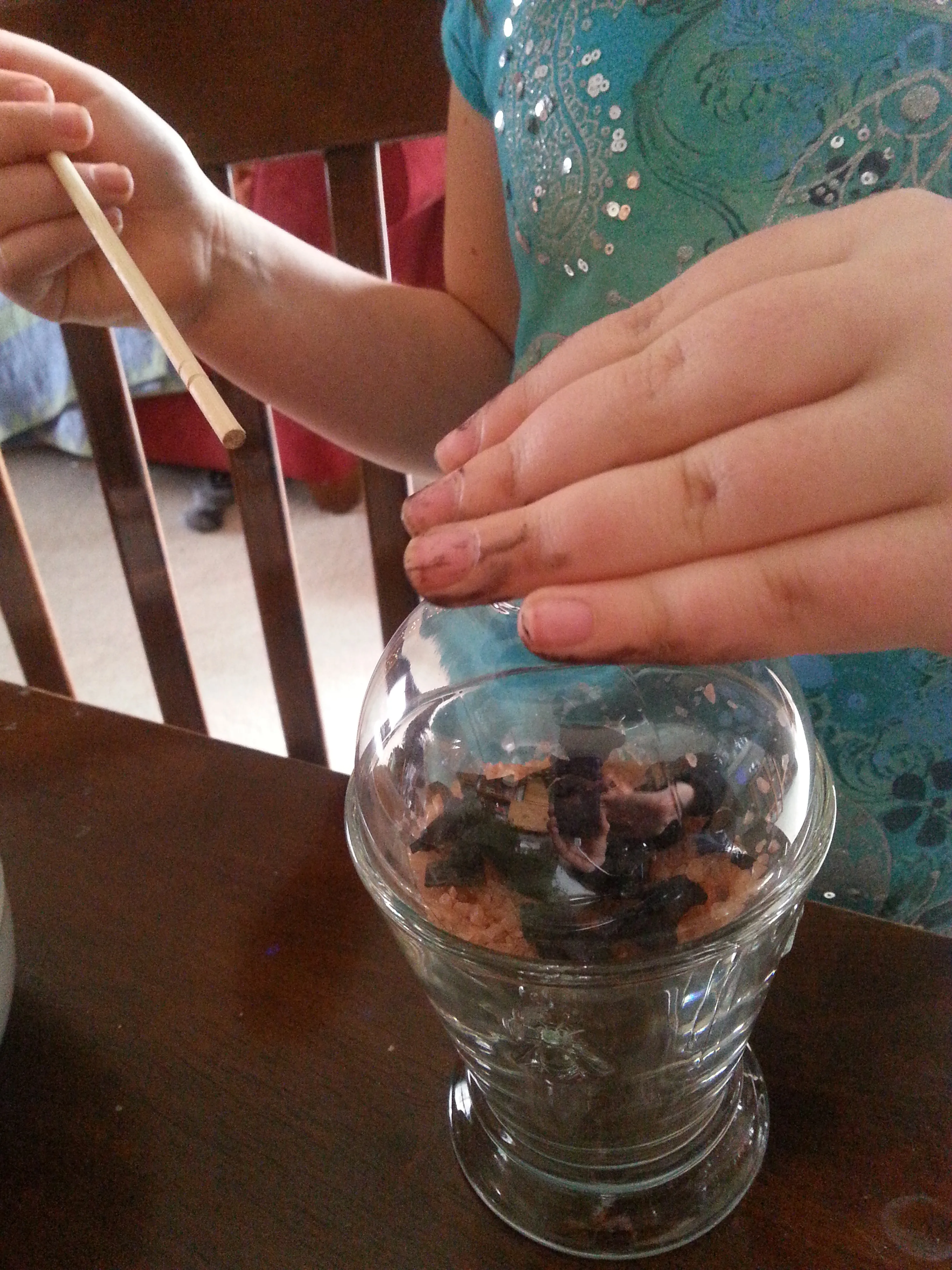 Adding charcoal...