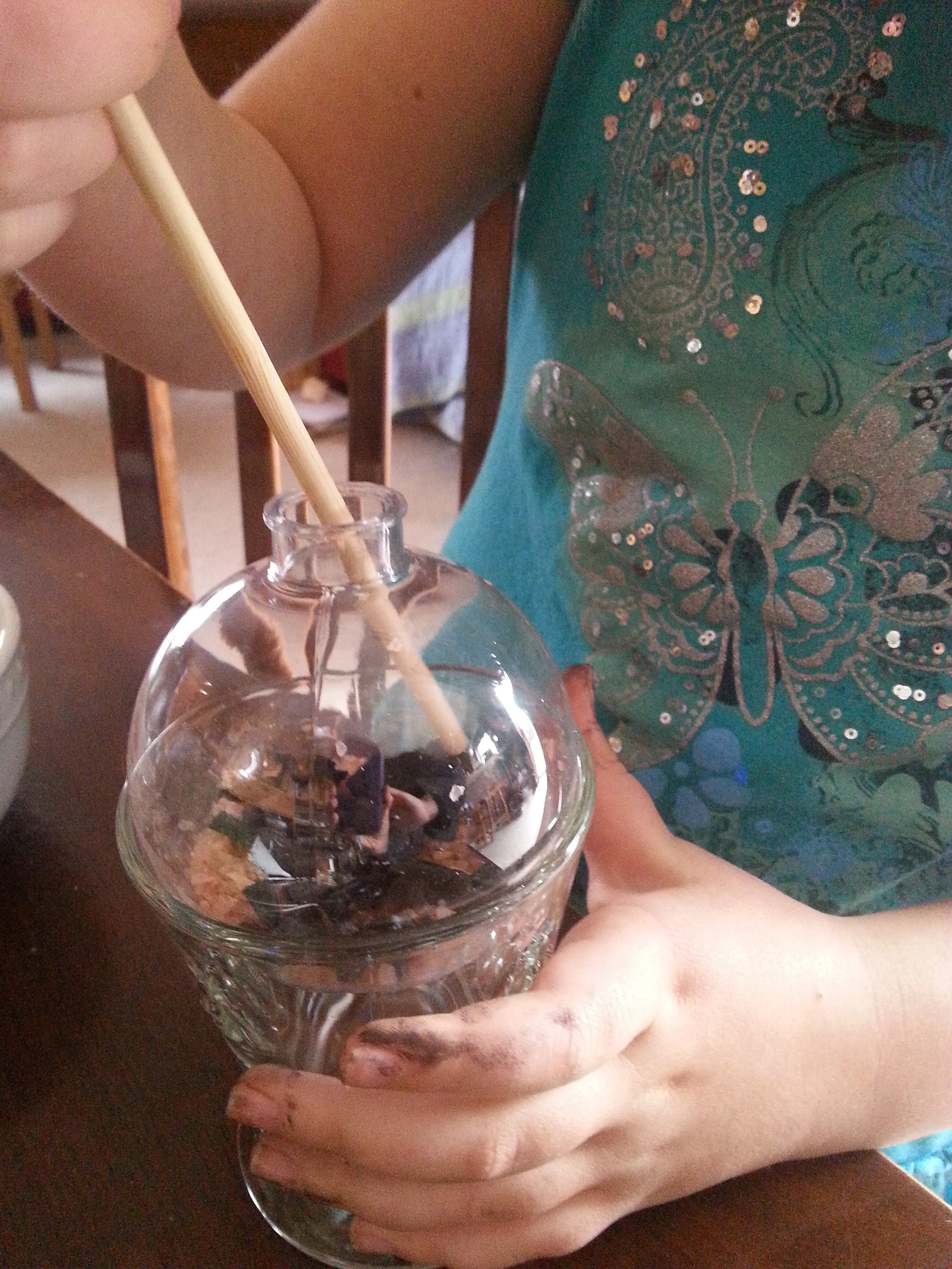 Arranging with chopsticks...