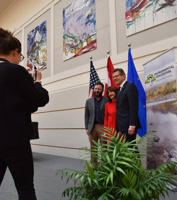 Photo | Chris Head (DCEFF's Executive Director), Honorary Host Nora Pouillon and Ambassador Wolfgang Waldner (c) Embassy of Austria