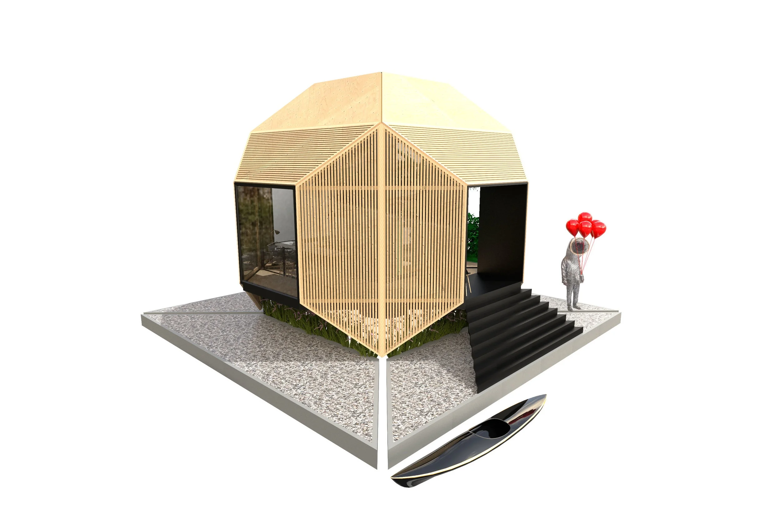 Partially constructed, partially grown, Hypercube is capable of producing and regulating its own energy, water and food supply.