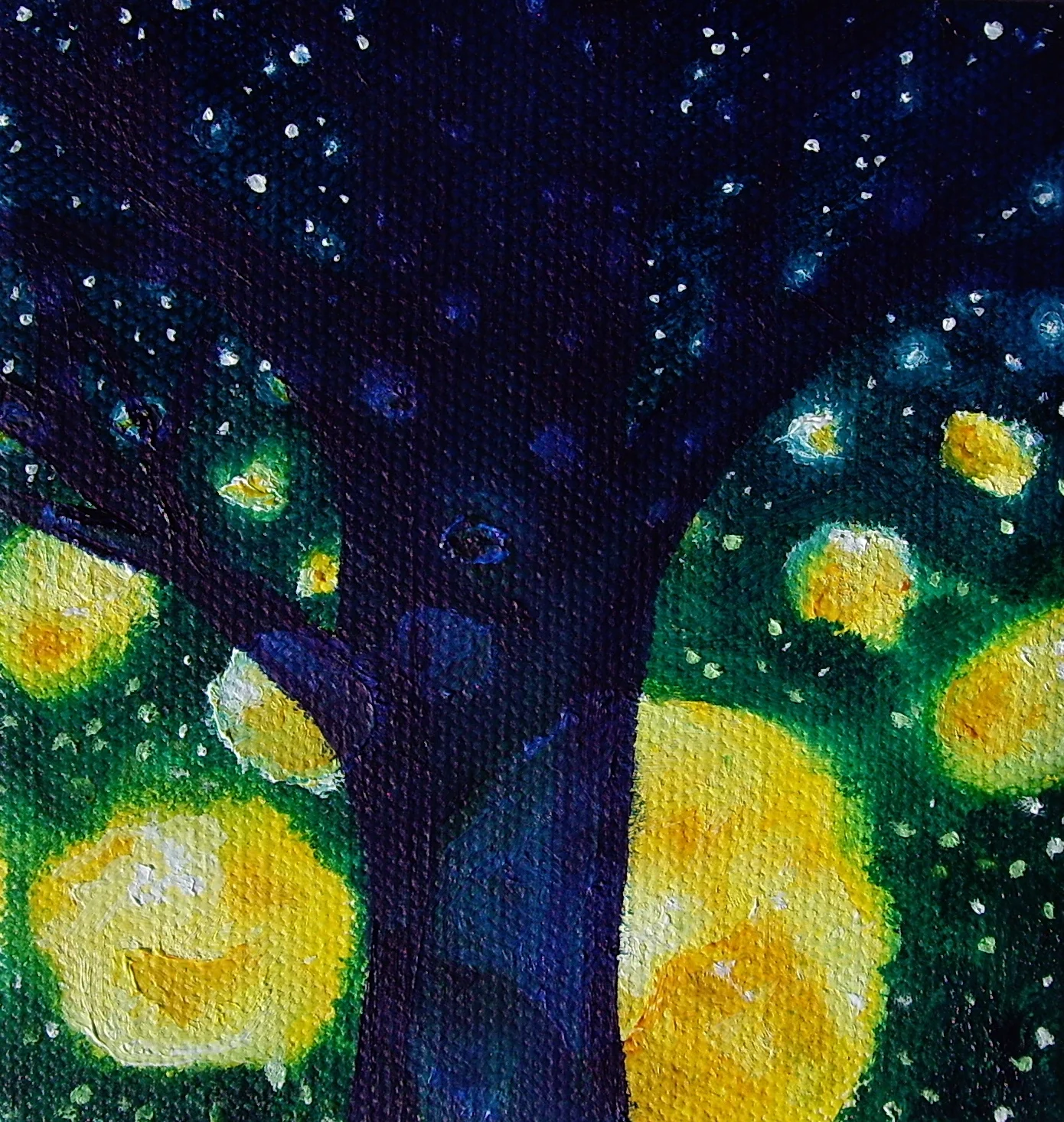 The Poet TreeOil on canvas. 4 x 4 x 1". 2013Purchase here  