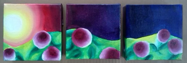 Oil on canvas. Each painting is 4 x 4 x 1".&nbsp; 2013Purchase here&nbsp;&nbsp;