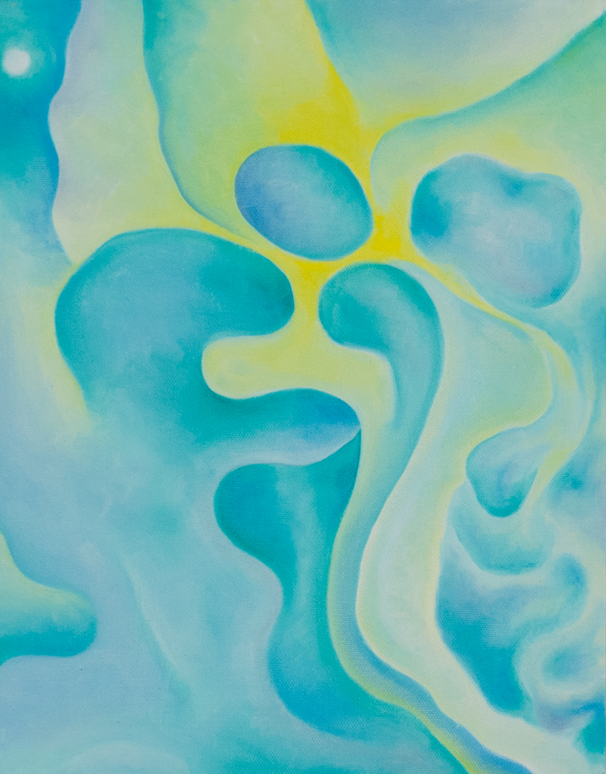 THE FORCES BENEATH THE STORIES, AN ABSTRACT OIL IMPROVISATION PAINTED BY ELIZA FURMANSKY
