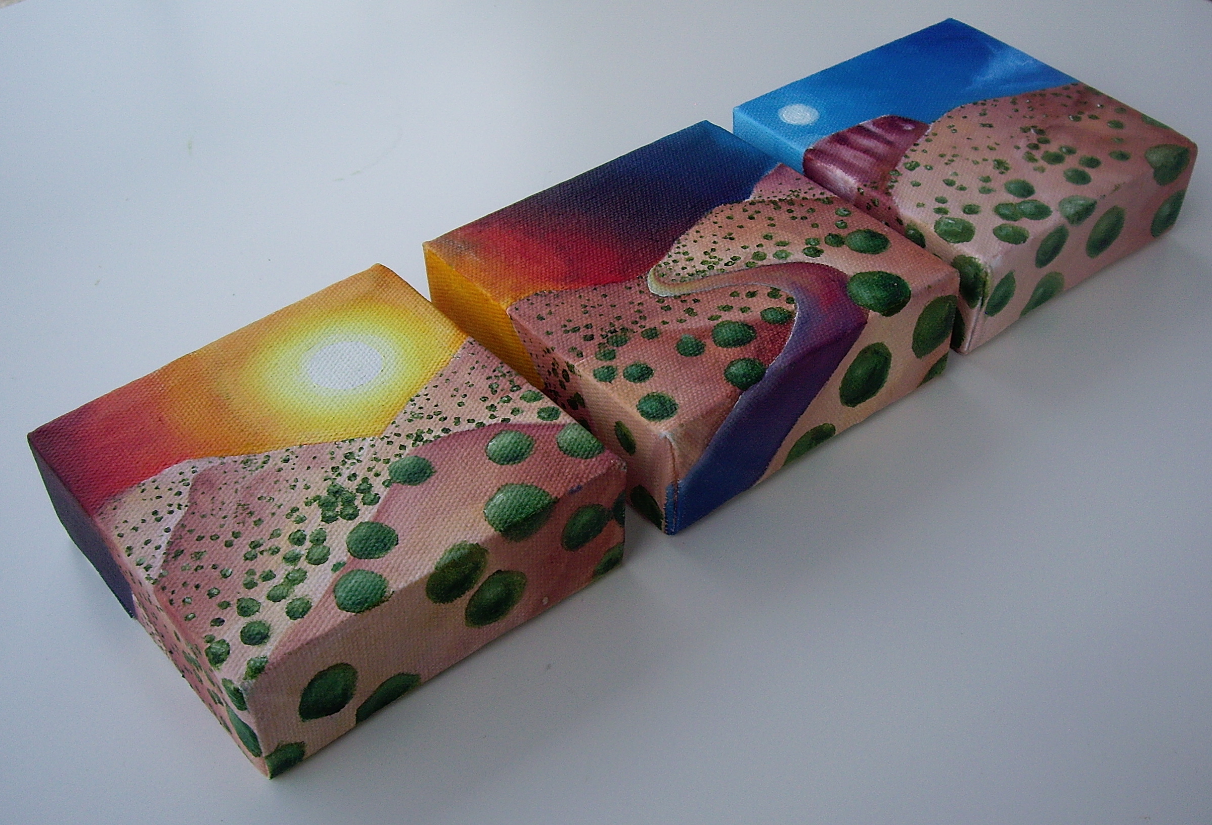 Oil on canvas. Each painting is 4" x 4" x 1"&nbsp; 2013Purchase prints here. 