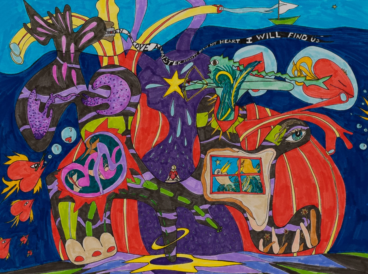 Pen and ink on paper. 11" x 14"&nbsp; 2005