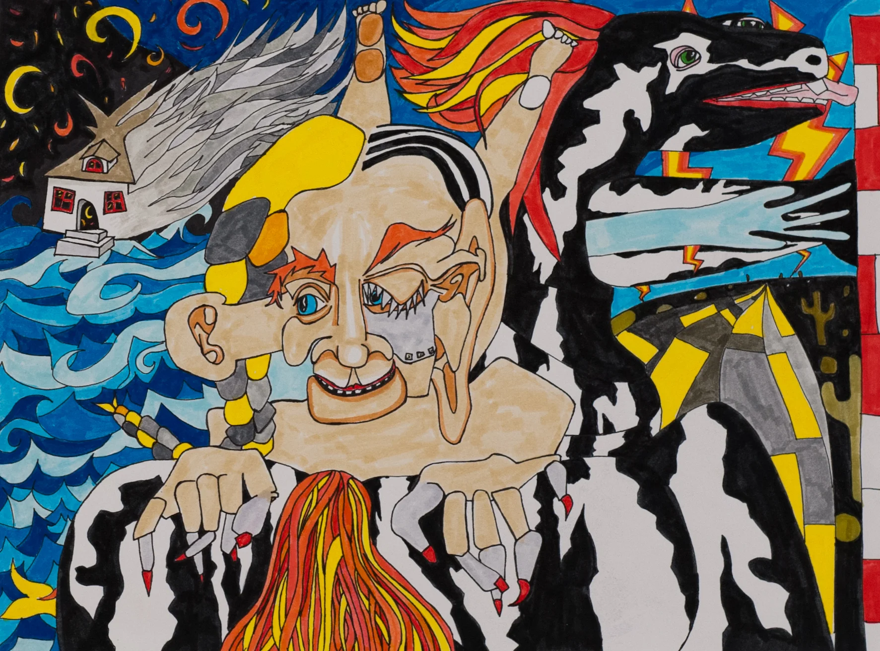 Pen and ink on paper. 10" x 14"&nbsp; 2005