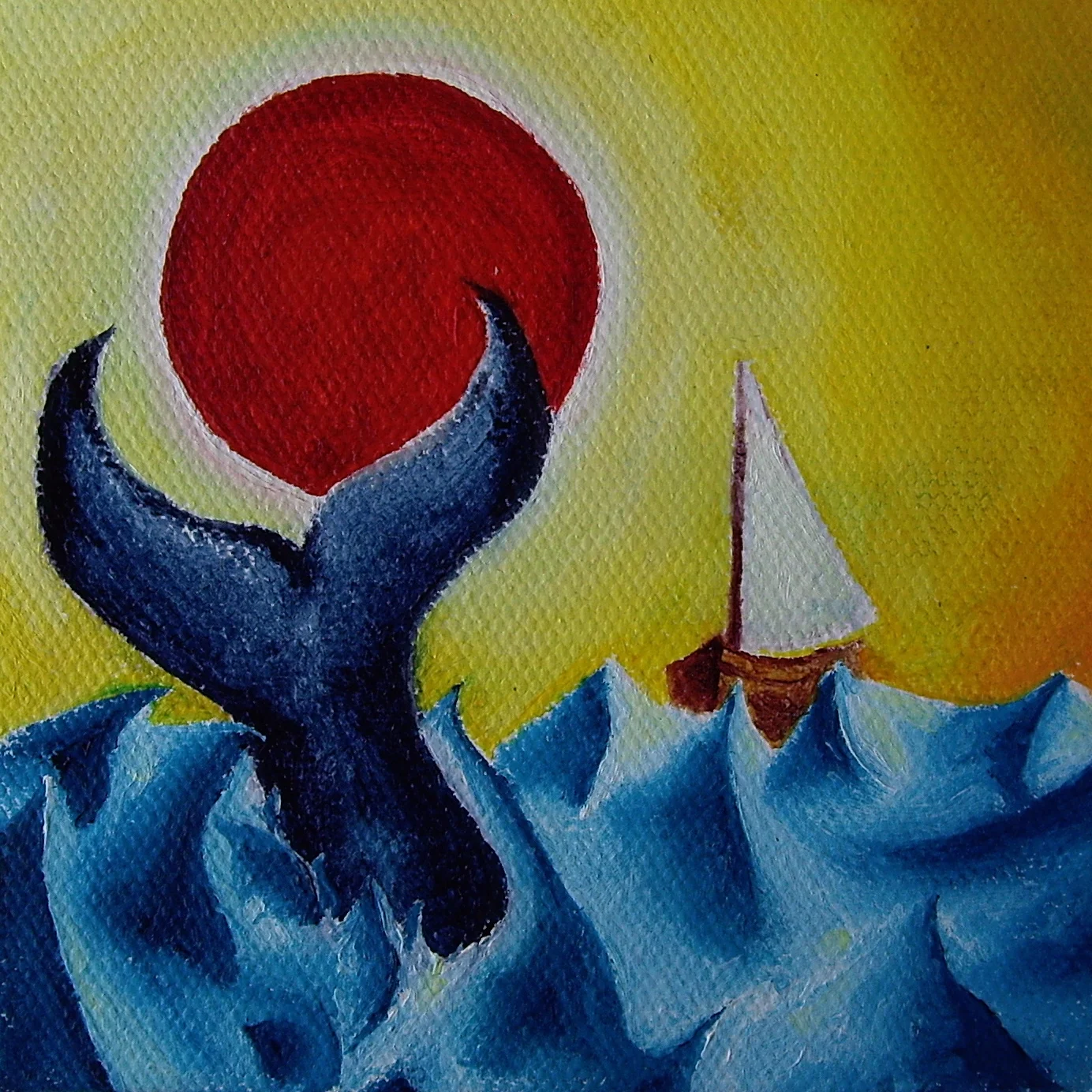 A Friend at Sea. Oil on canvas. 4" x 4" x&nbsp; 1". 2013