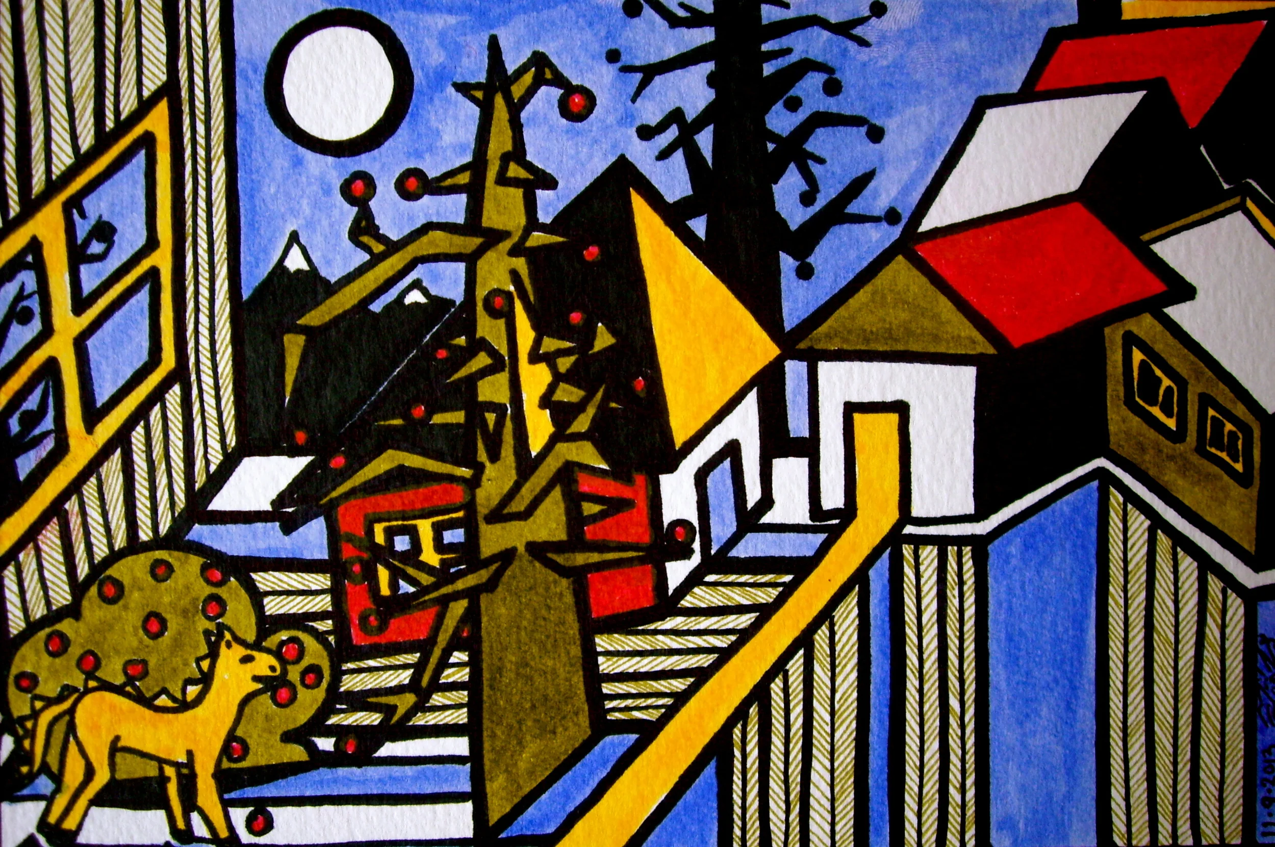 Ink and marker on paper. 7 1/2" x 5". 11/ 9/ 2013. Purchase print here.