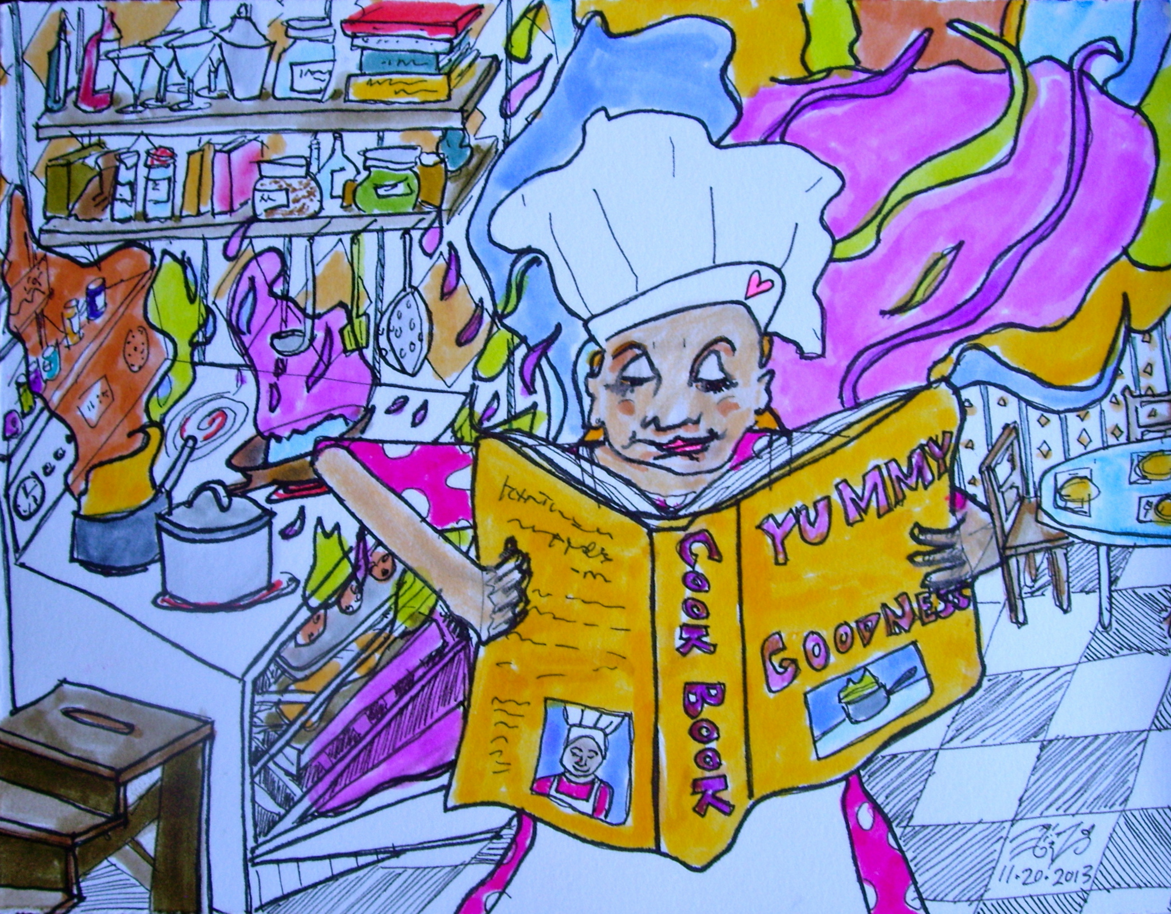 Mixed media on paper. 6 1/2" x 5". 11/ 20/2013.