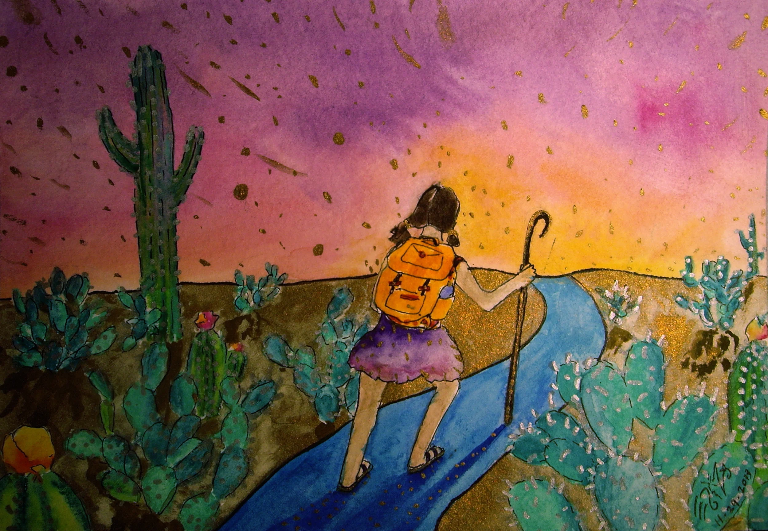 Watercolor on paper. 8" x 5 1/2". 11/29/2013