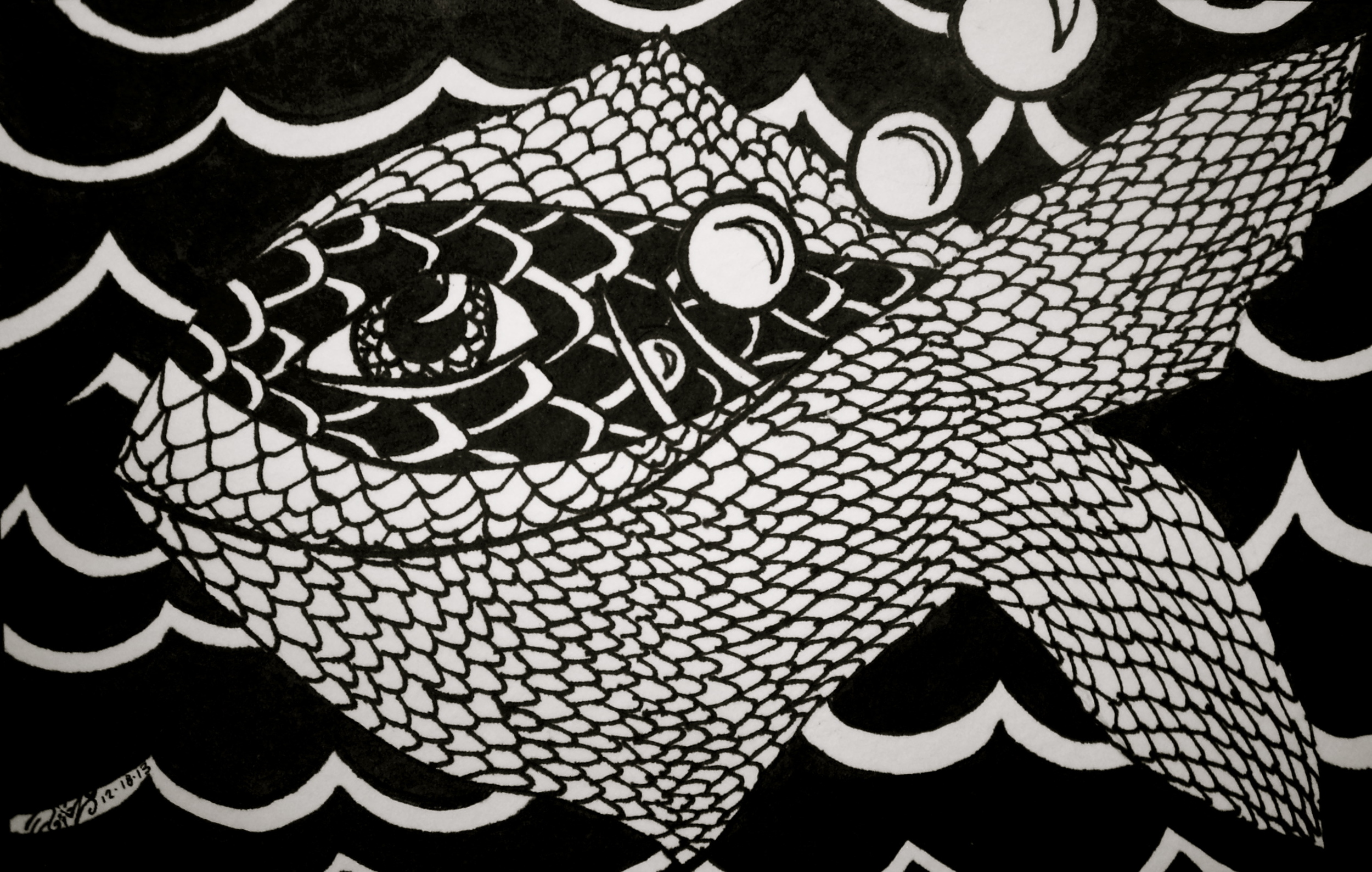 Permanent ink on paper. 6 1/2" x 4". 12/18/13. Win it here.&nbsp;&nbsp; Purchase a print here.