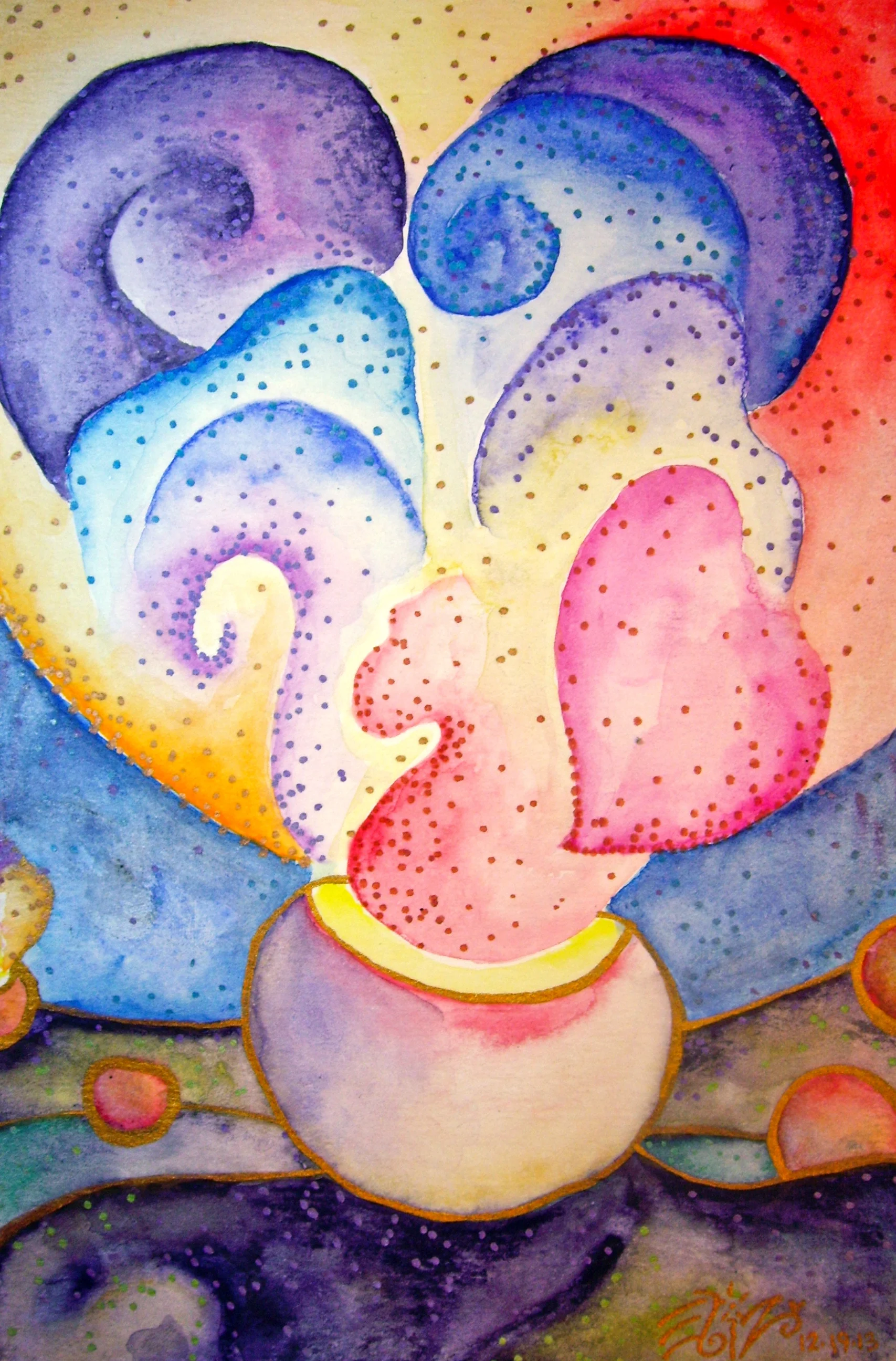 Watercolor and permanent ink on paper. 5" x 7 1/2". 12/19/13. Win it here. Buy a print here.