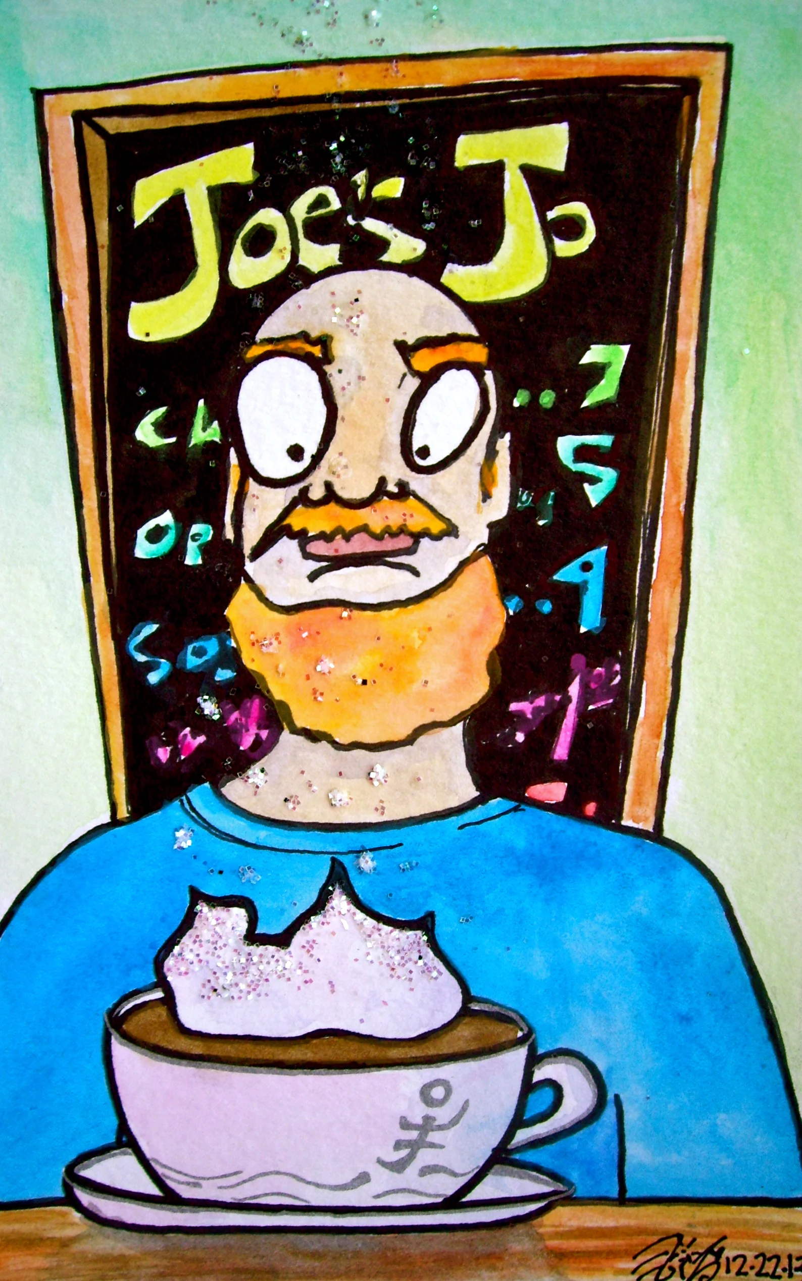 Watercolor and permanent ink on paper. 5" x 7 1/2". 12/22/13.&nbsp;&nbsp; Win it here.&nbsp; Purchase a print here.