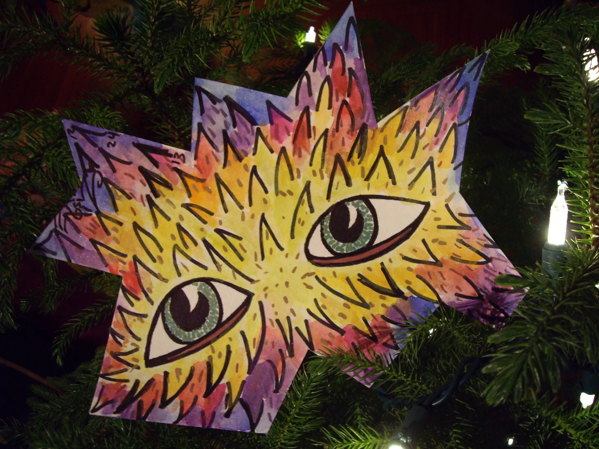 Watercolor and permanent ink on paper. Approximately 5" x 8". 12/24/2013. Win it here.