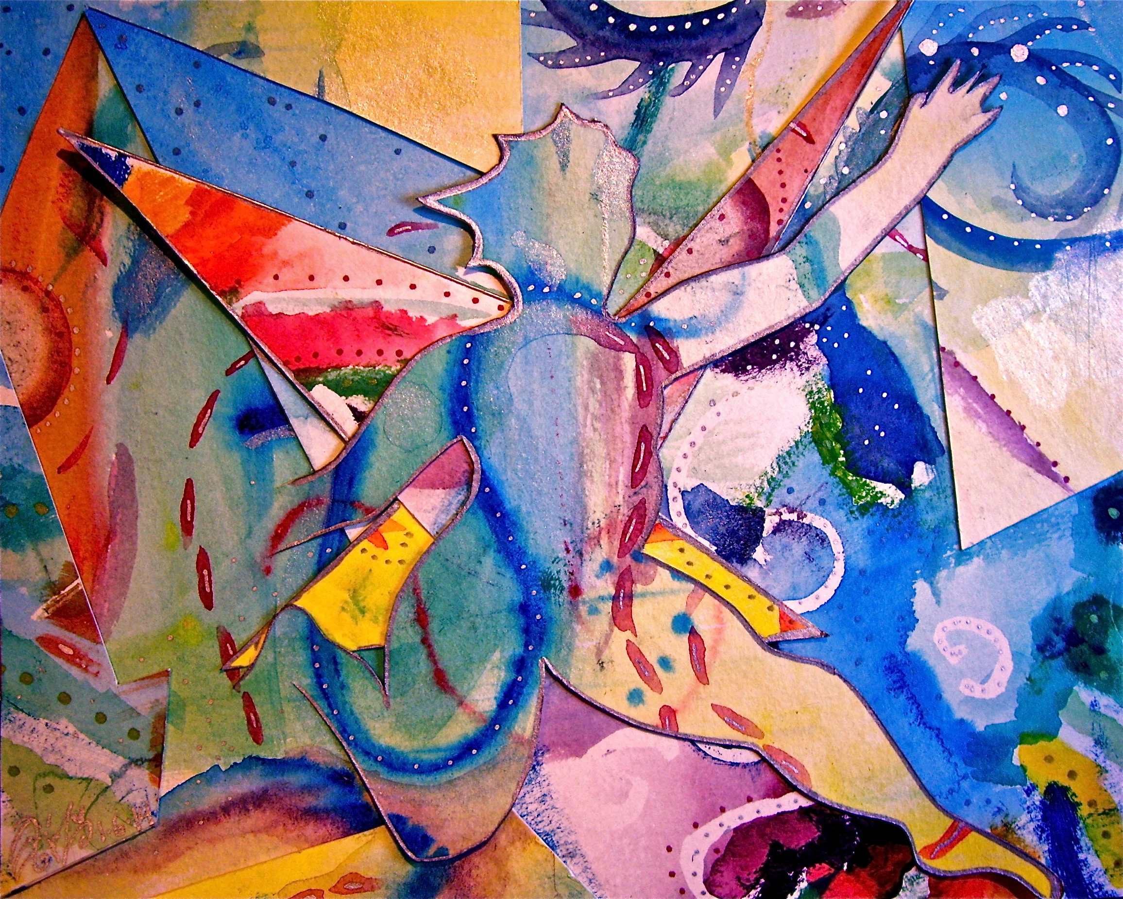 Watercolor collage. 7 1/2" x 6". 1/7/2014. Win it here. Purchase a print here.