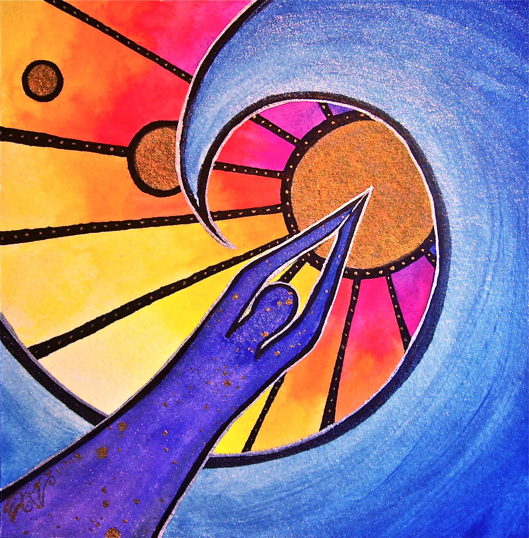 Watercolor and permanent ink on paper. 6" x 6". 1/7/2013. Win it here. PURCHASE A PRINT HERE.