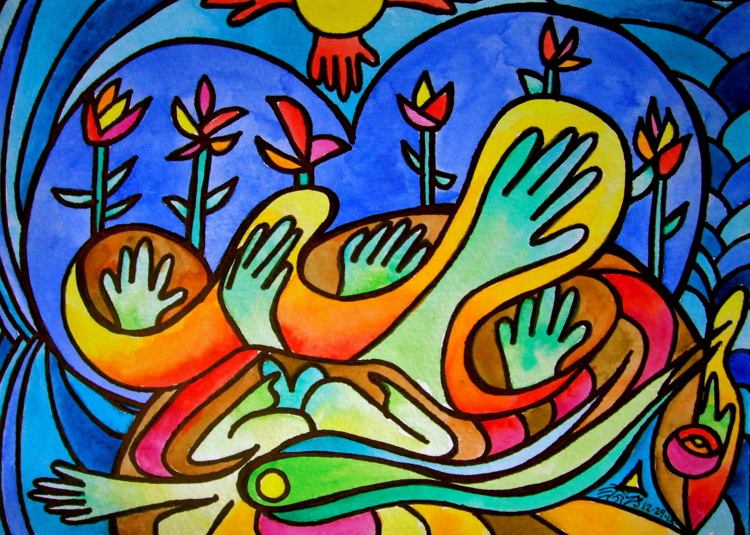 Watercolor and permanent ink on paper. 6" x 8 1/2". 12/29/2013.&nbsp; Win it here.