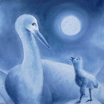 A Mother's Love. Oil on canvas. 4" x 4"