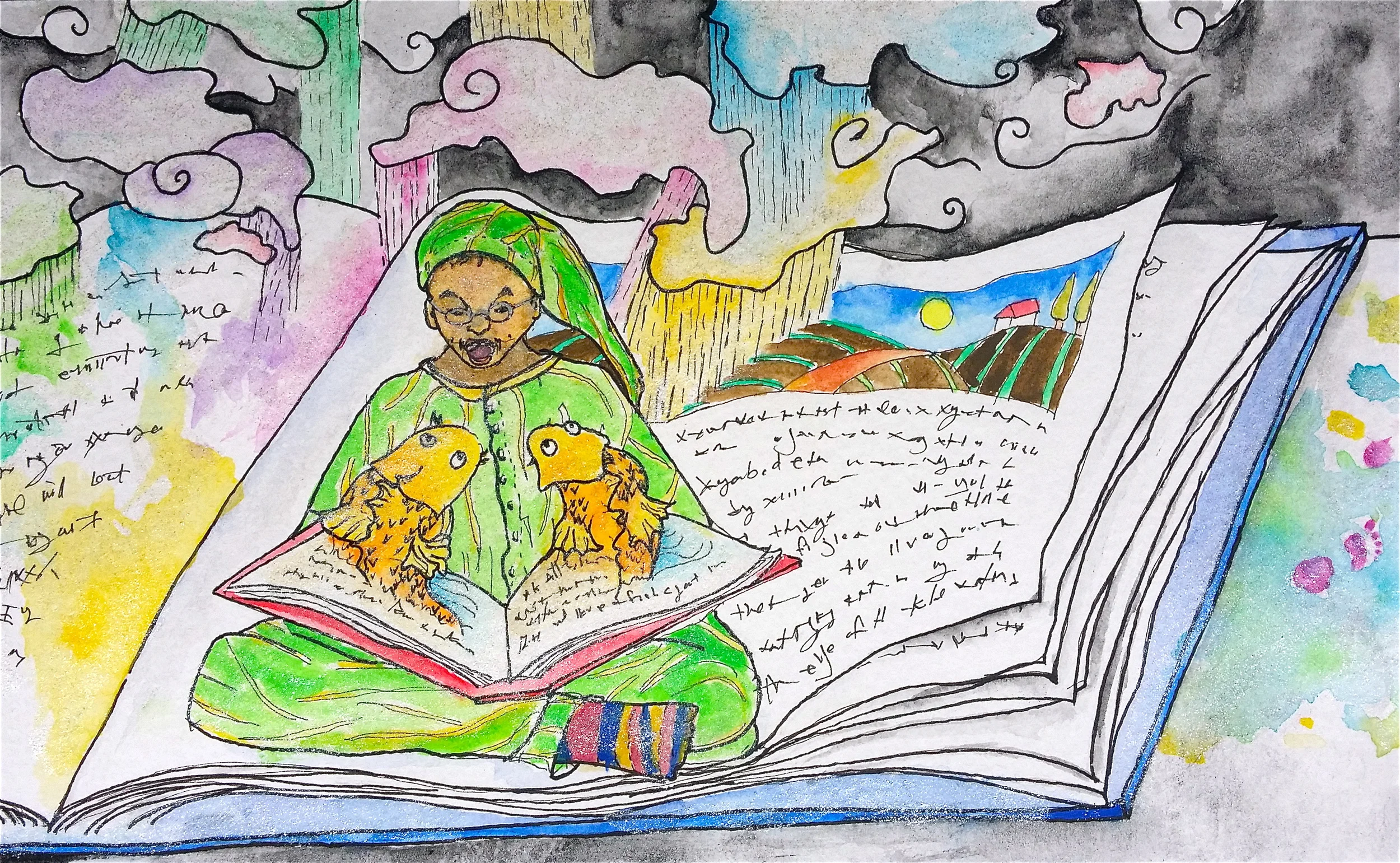 Watercolor and ink on paper. 8" x 5" Win it here and PURCHASE A PRINT HERE.