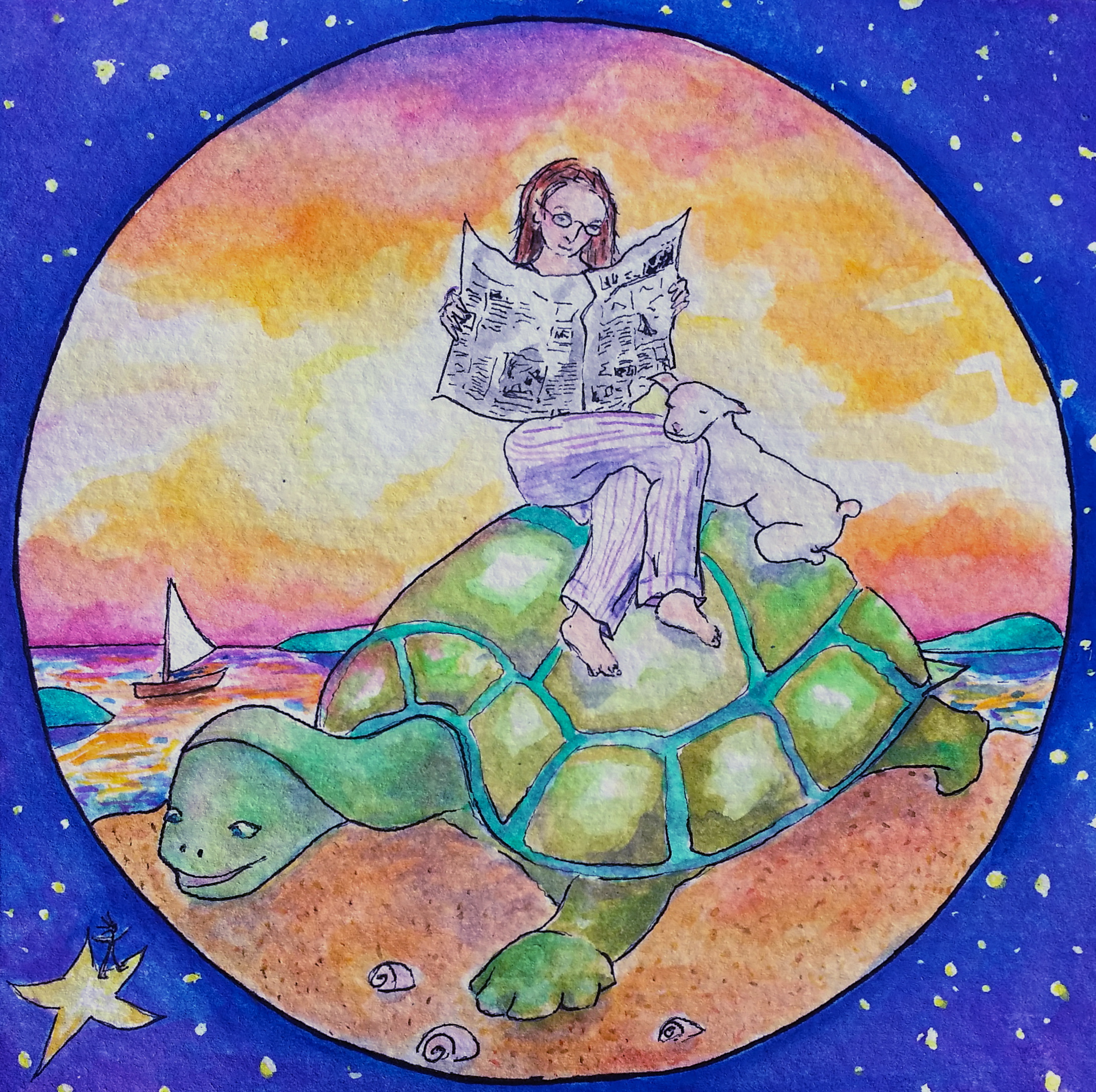Watercolor on paper. 5" x 5" Win it here and PURCHASE A PRINT HERE.