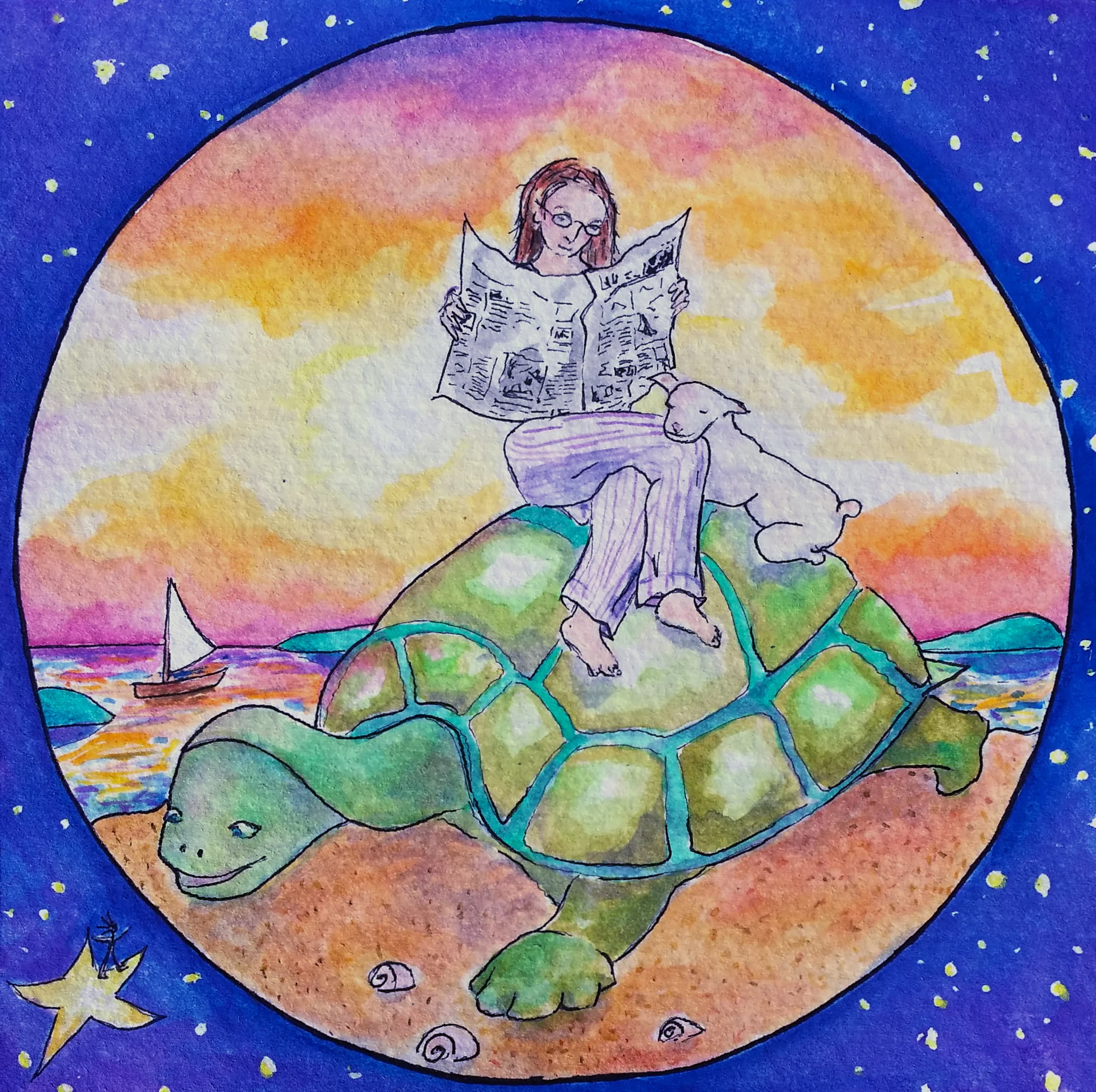 Watercolor on paper. 8" x 5" Win it here and PURCHASE A PRINT HERE.