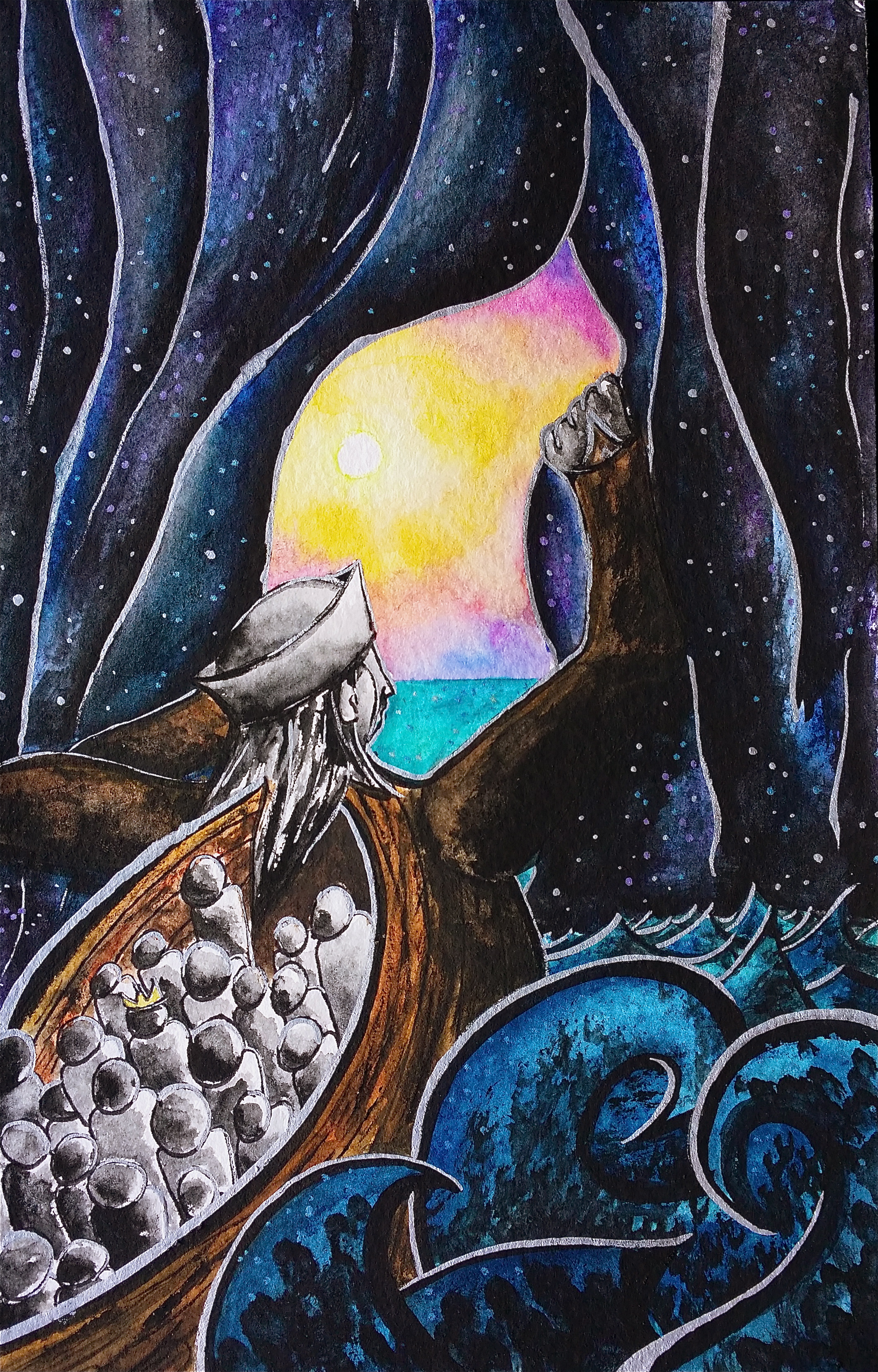 Watercolor on paper. 5 1/2" x 8 1/2" Win it here. PURCHASE A PRINT HERE.