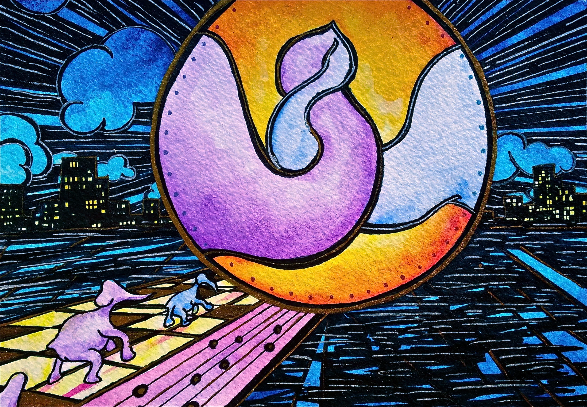 Watercolor on paper. 8" x 5" Win it here and PURCHASE A PRINT HERE.