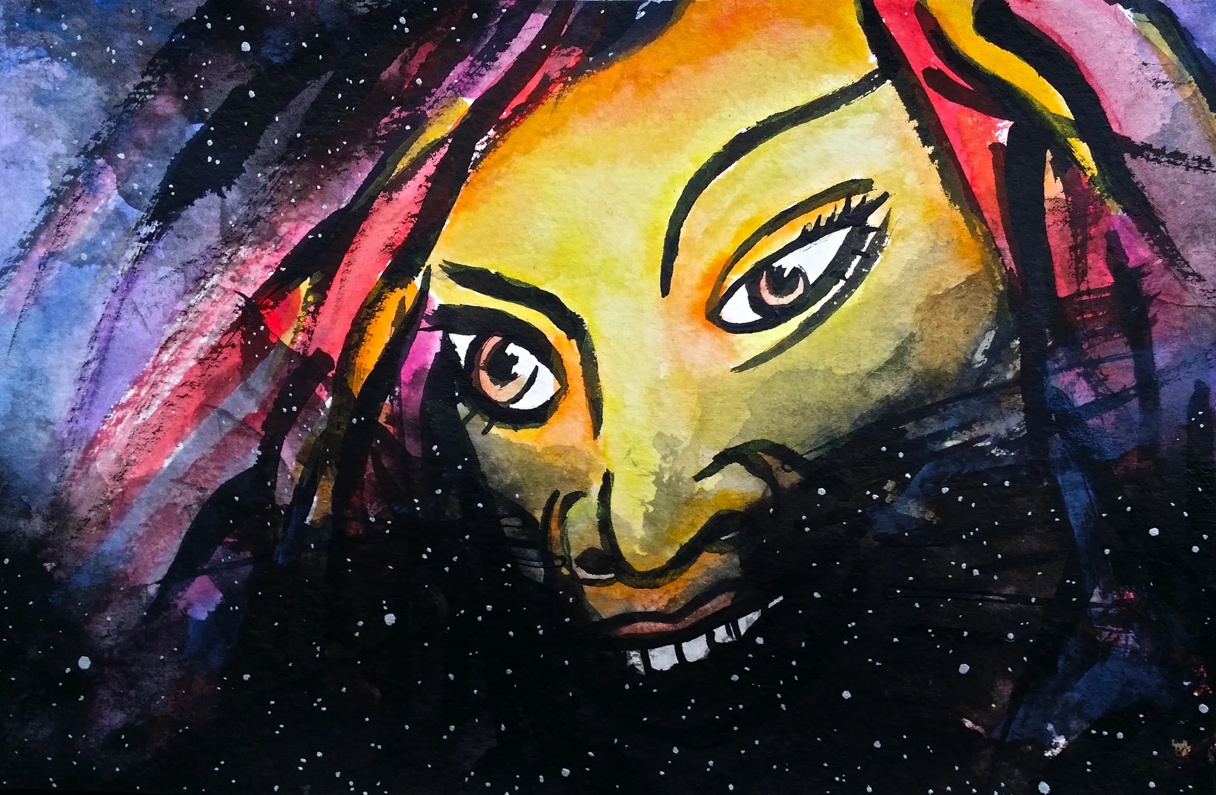 India Ink and watercolor on paper. 8 1/2" x 5 1/2" Win it here and PURCHASE A PRINT HERE.