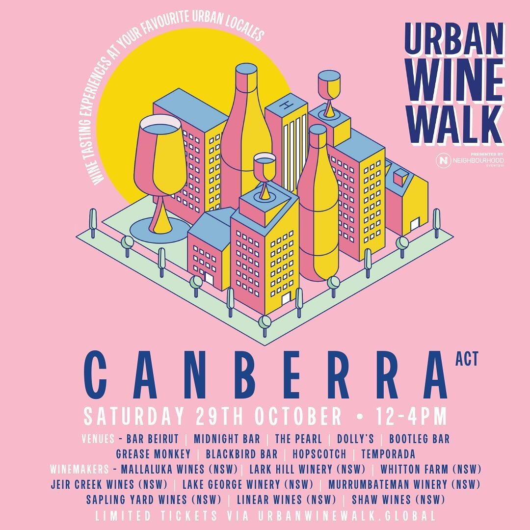 Alright, alright, alright!!!

We be pouring our delicious fermented farm treats for you fellow legend Canberrans this Satd&rsquo;y from 12-4pm at the fabulous venue that is @midnightbarbraddon as a part of the Urban wine walk. It&rsquo;s like the Flo