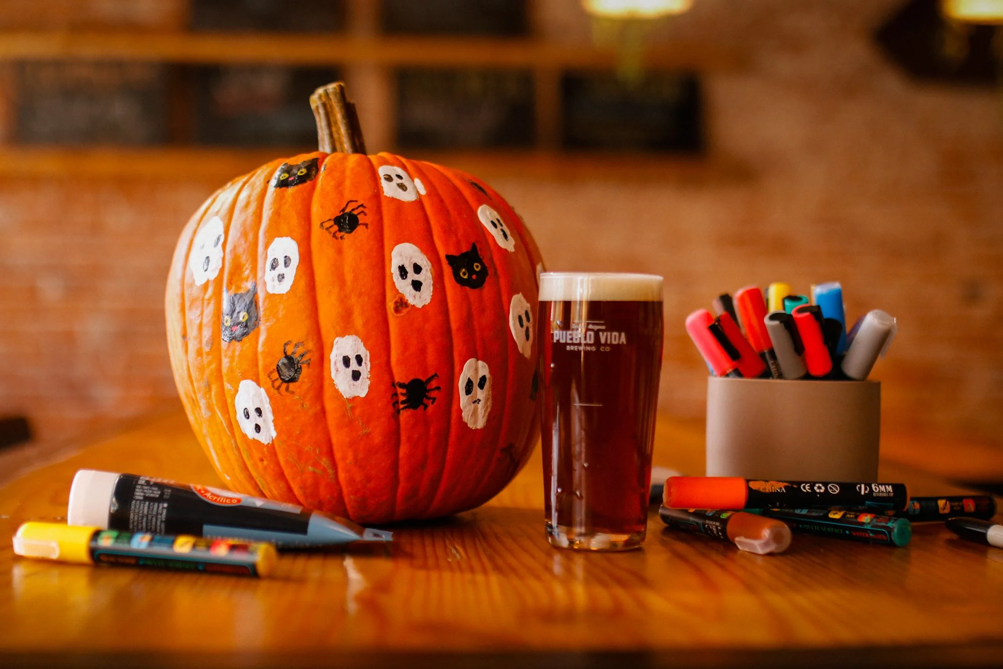 Halloween Pumpkin Painting in the Taproom
